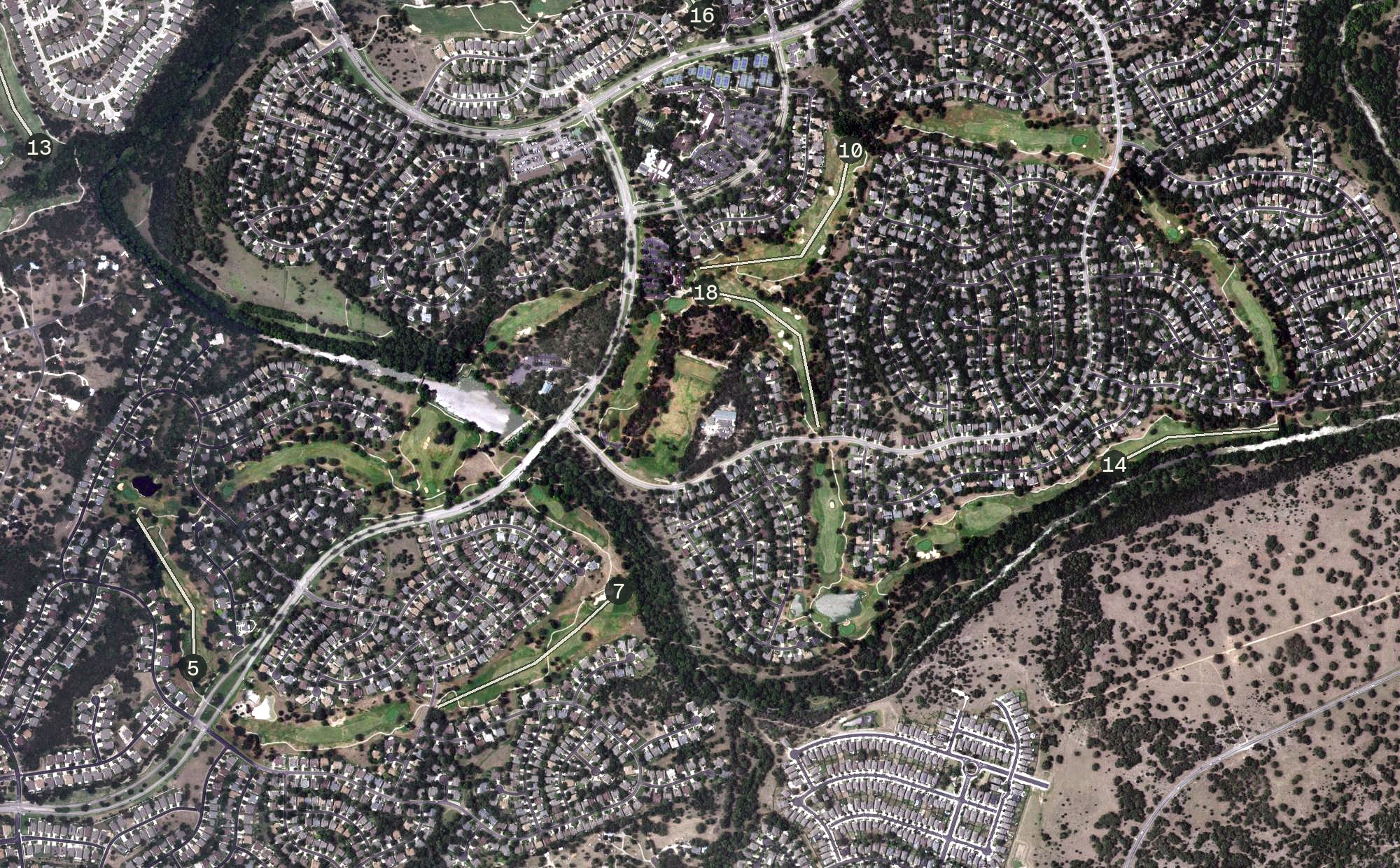 Aerial view of Legacy Hills Golf Club, TX
