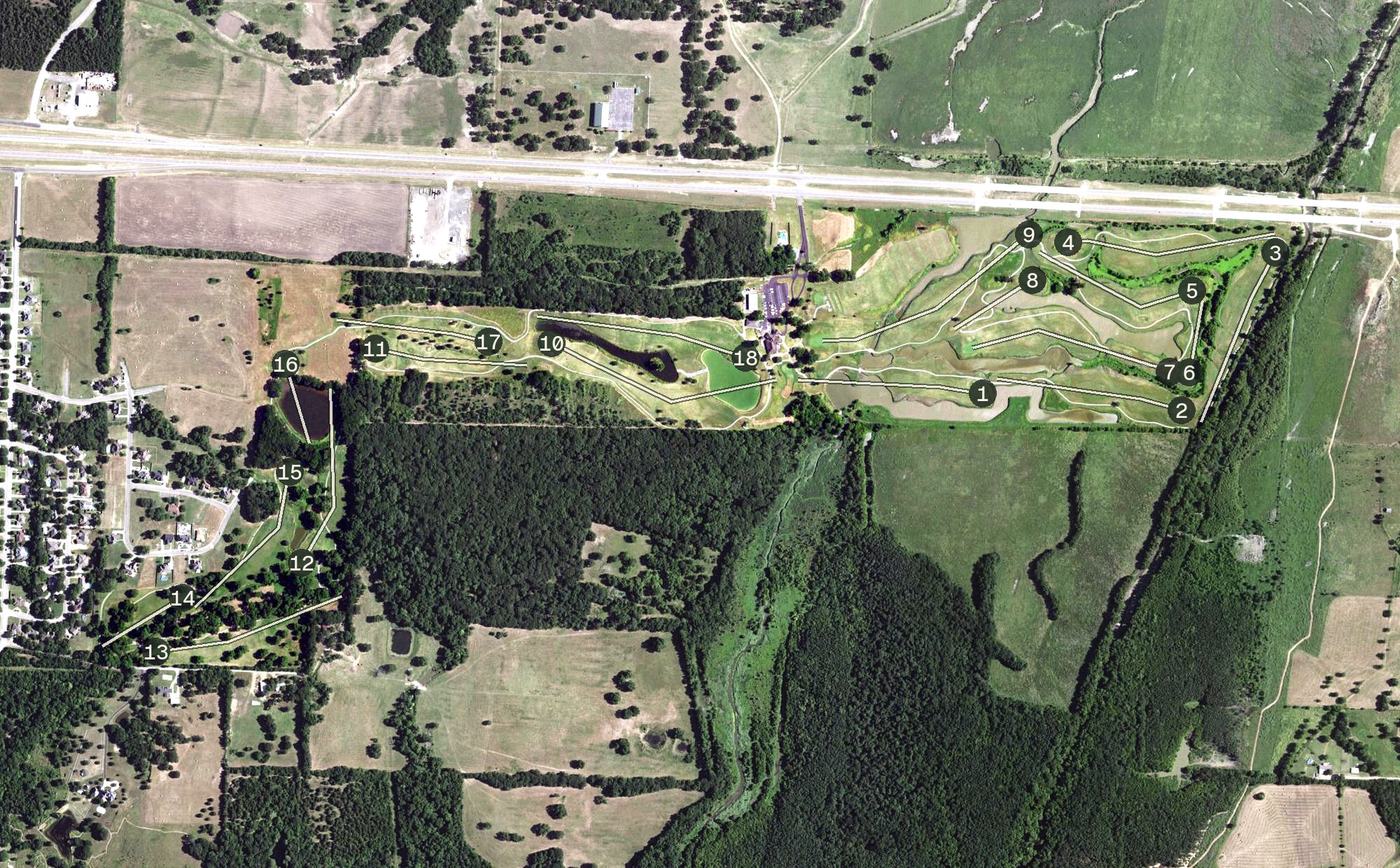 Aerial view of Legacy Ridge Golf Club, TX