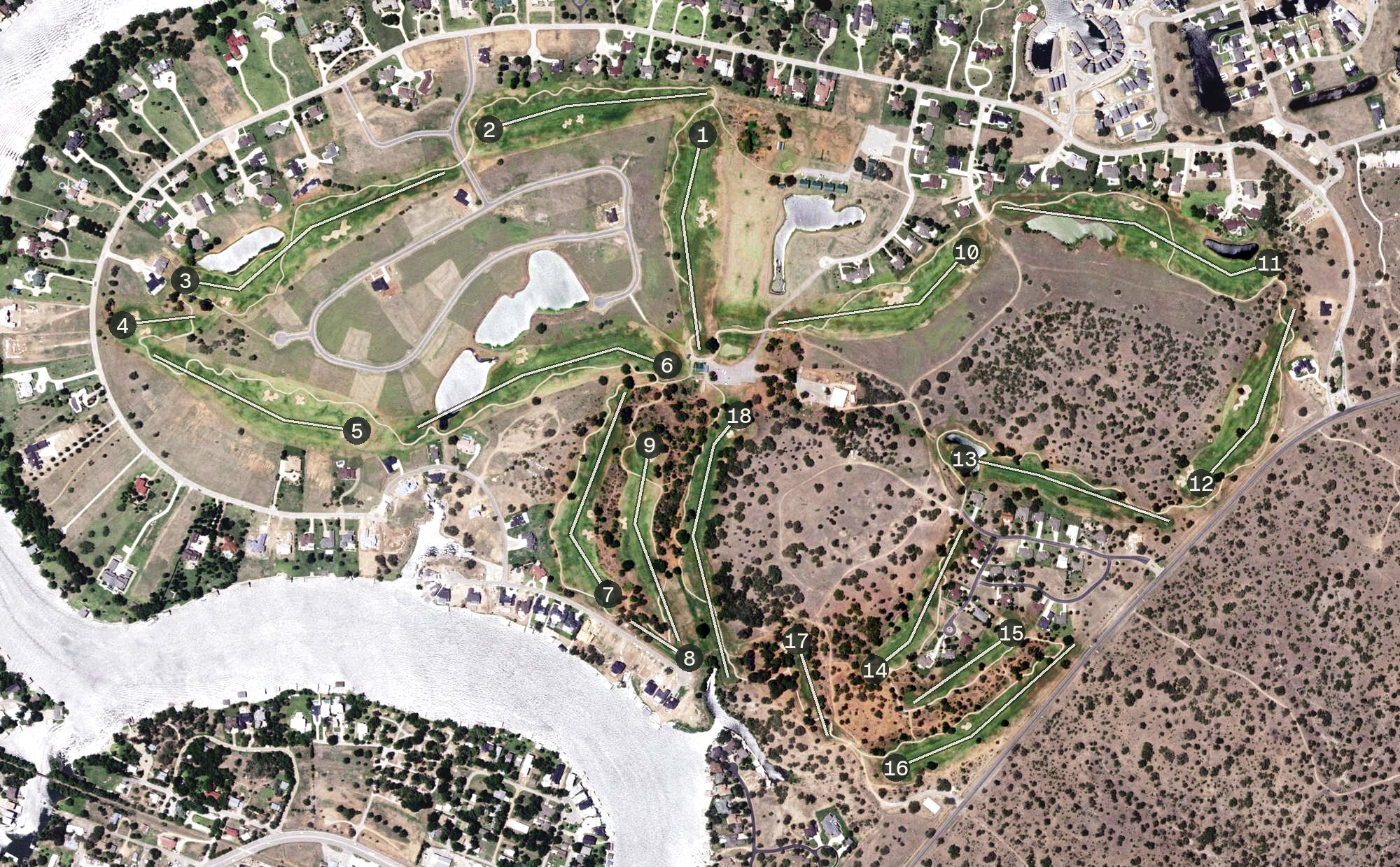 Aerial view of Legends Golf Course, TX