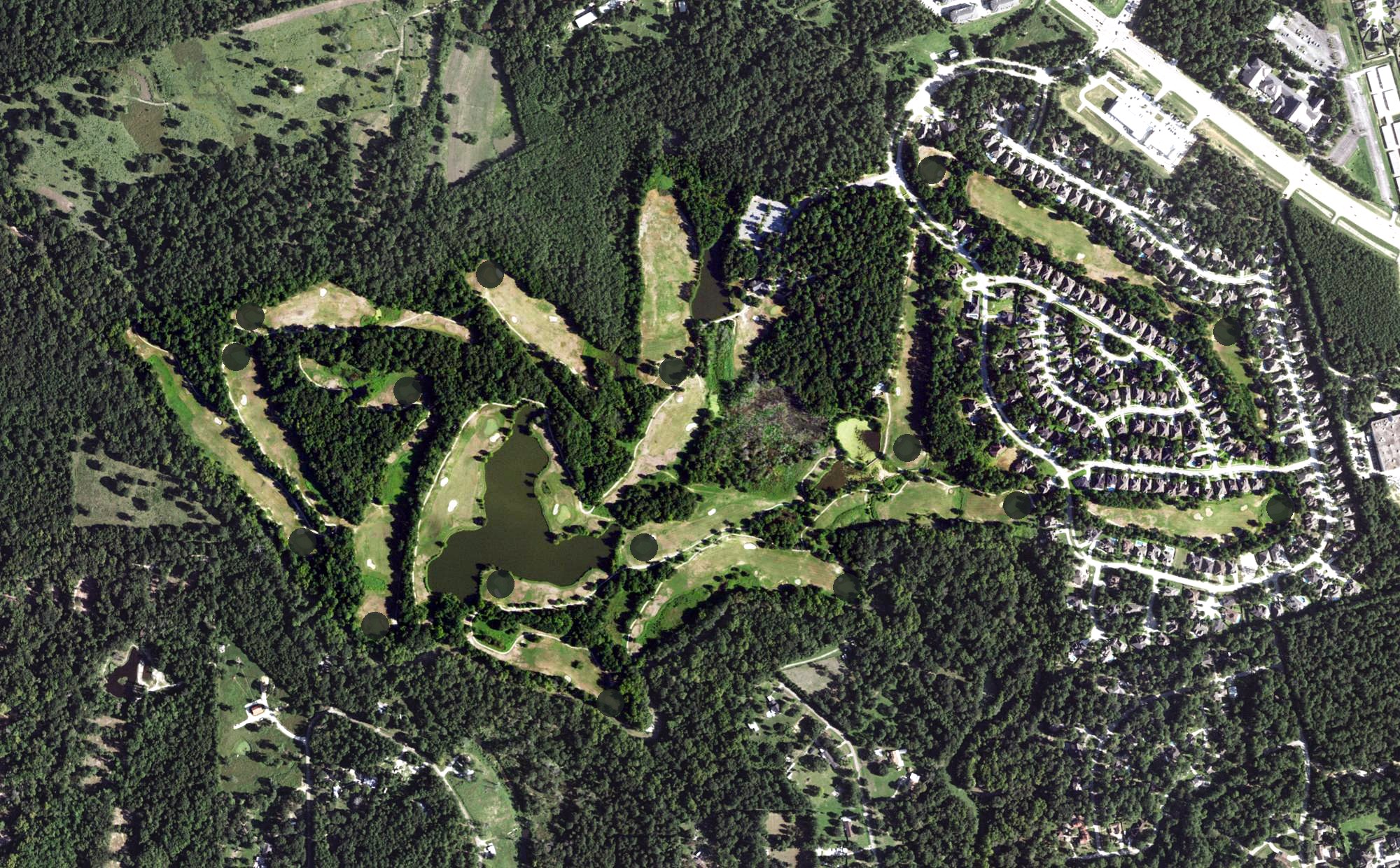 Aerial view of Links at West Fork Golf Course, TX