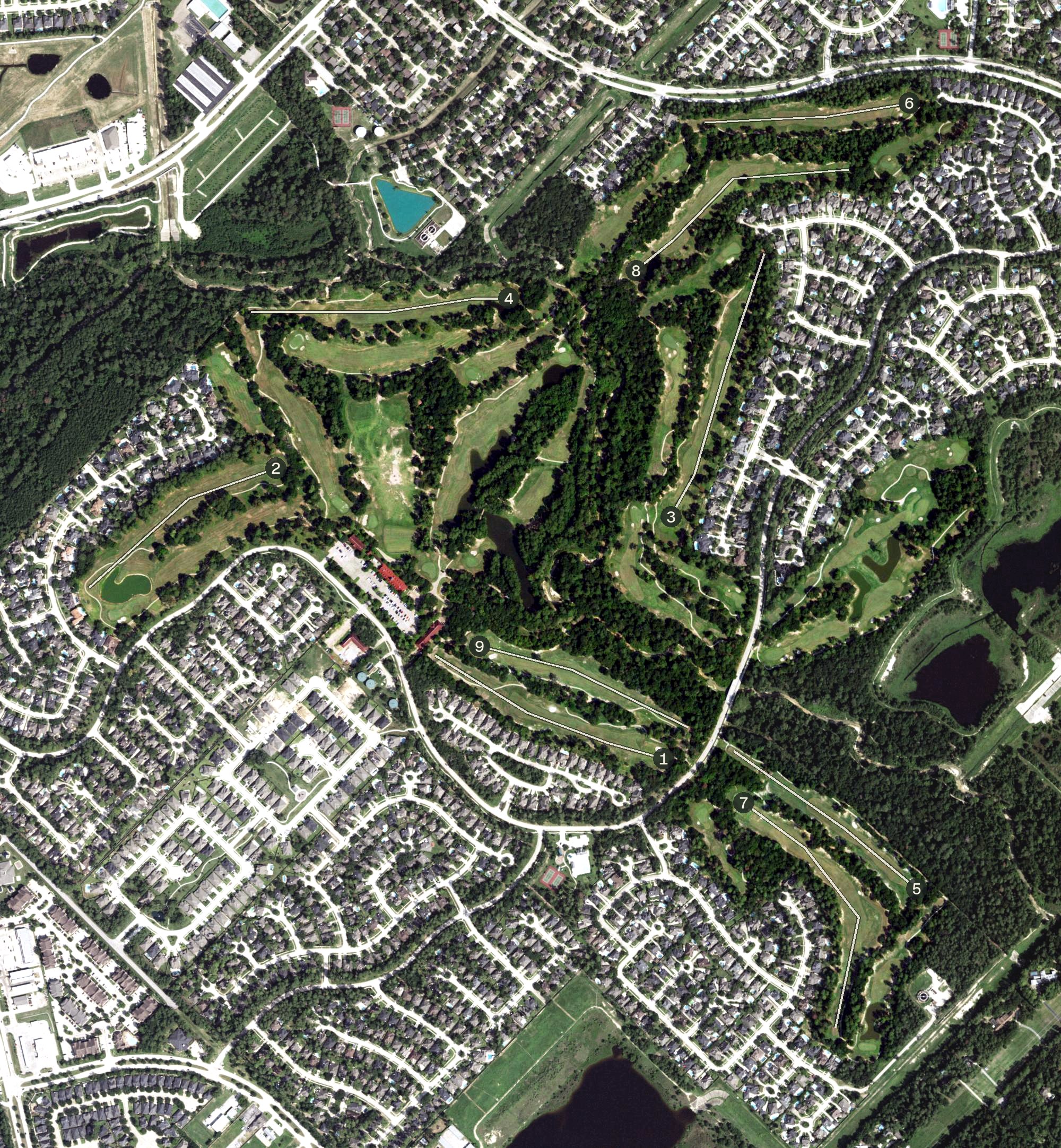 Aerial view of Longwood Golf Club, TX