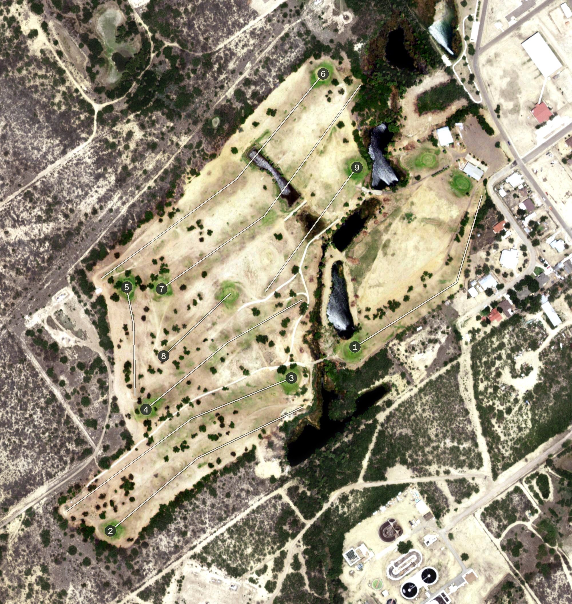 Aerial view of Los Ebanos Golf Course, TX