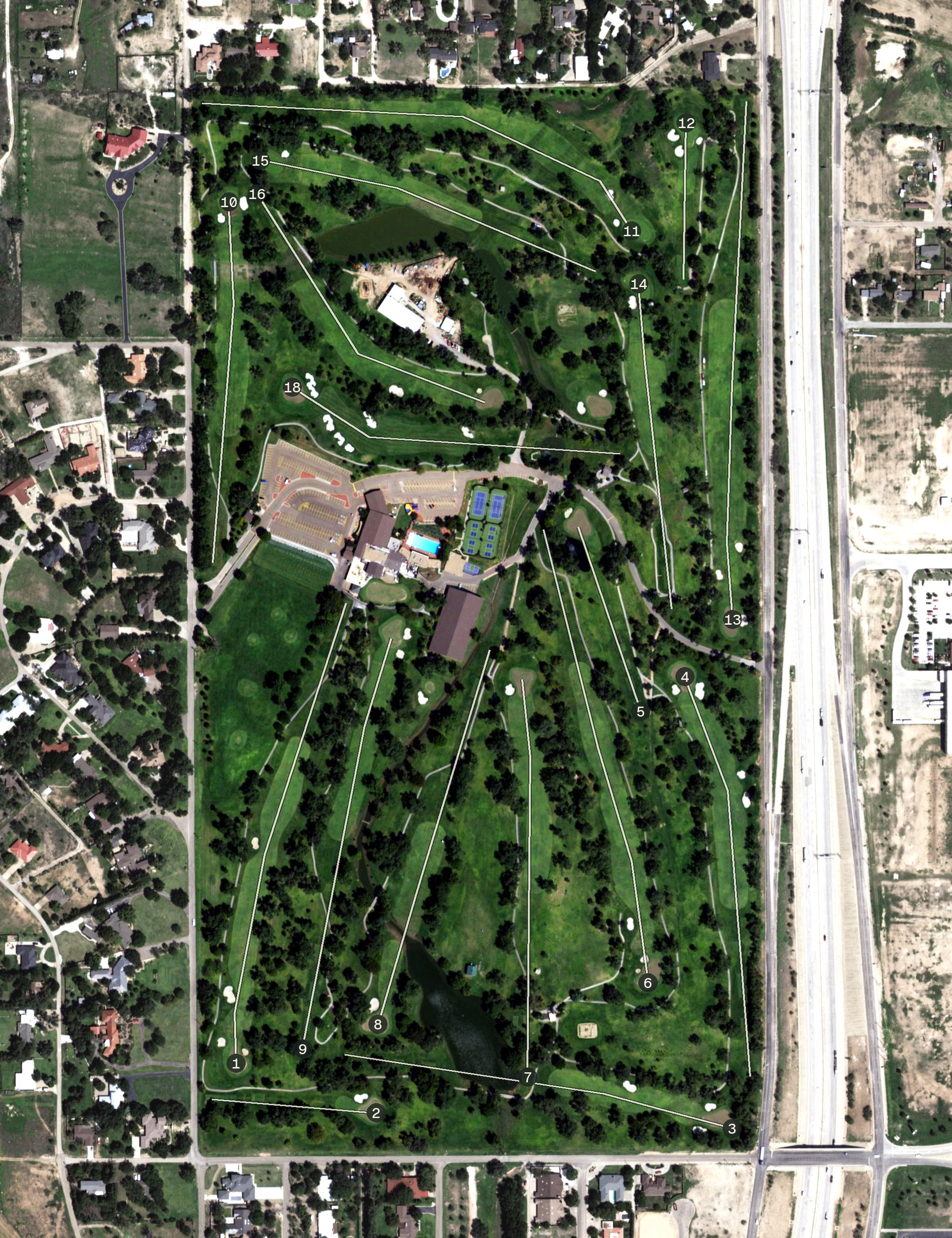 Aerial view of Lubbock Country Club, TX