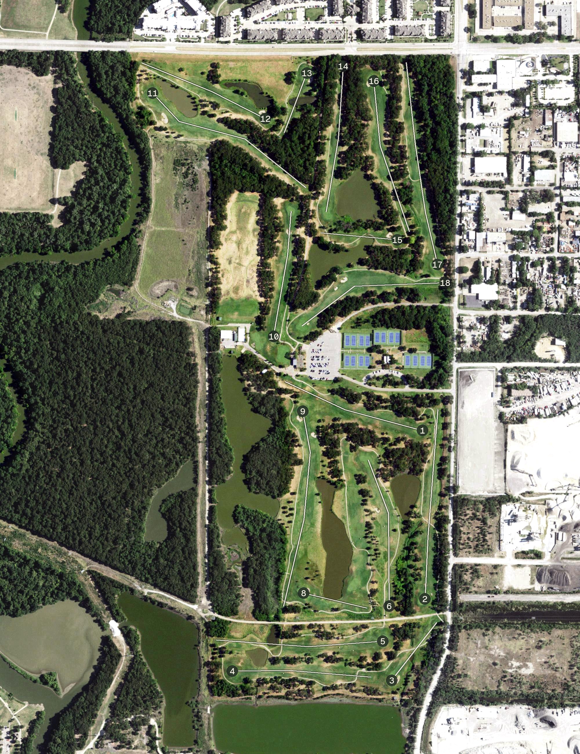 Aerial view of Luna Vista Golf Course, TX