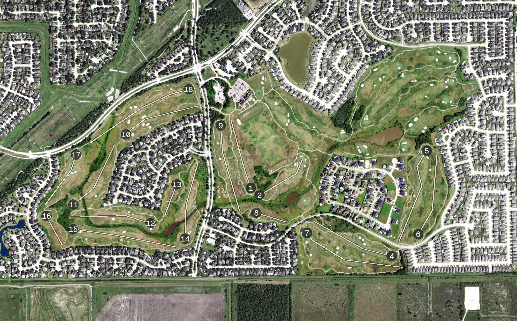 Aerial view of Magnolia Creek Golf Club, TX