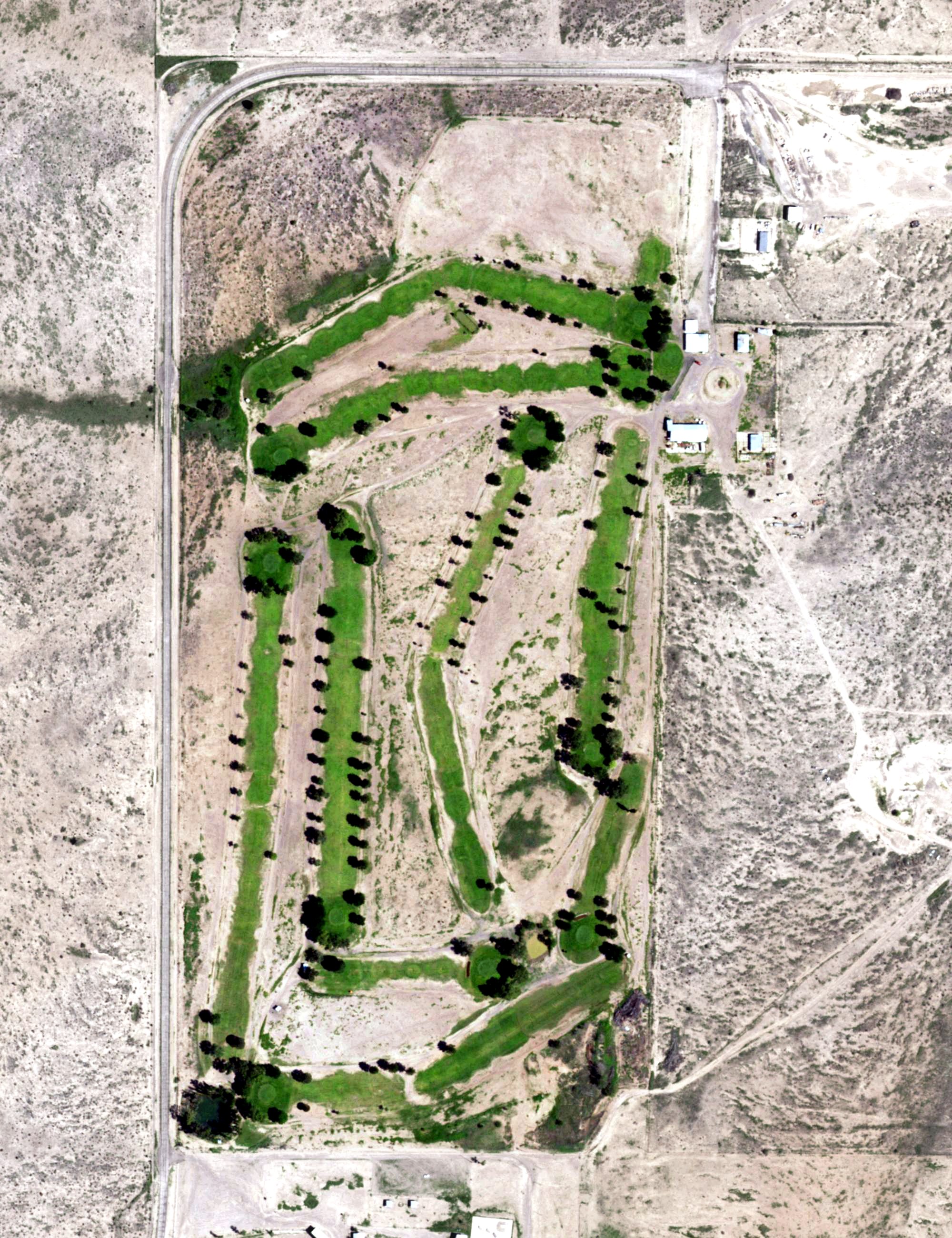 Aerial view of Marfa Municipal Golf Course, TX