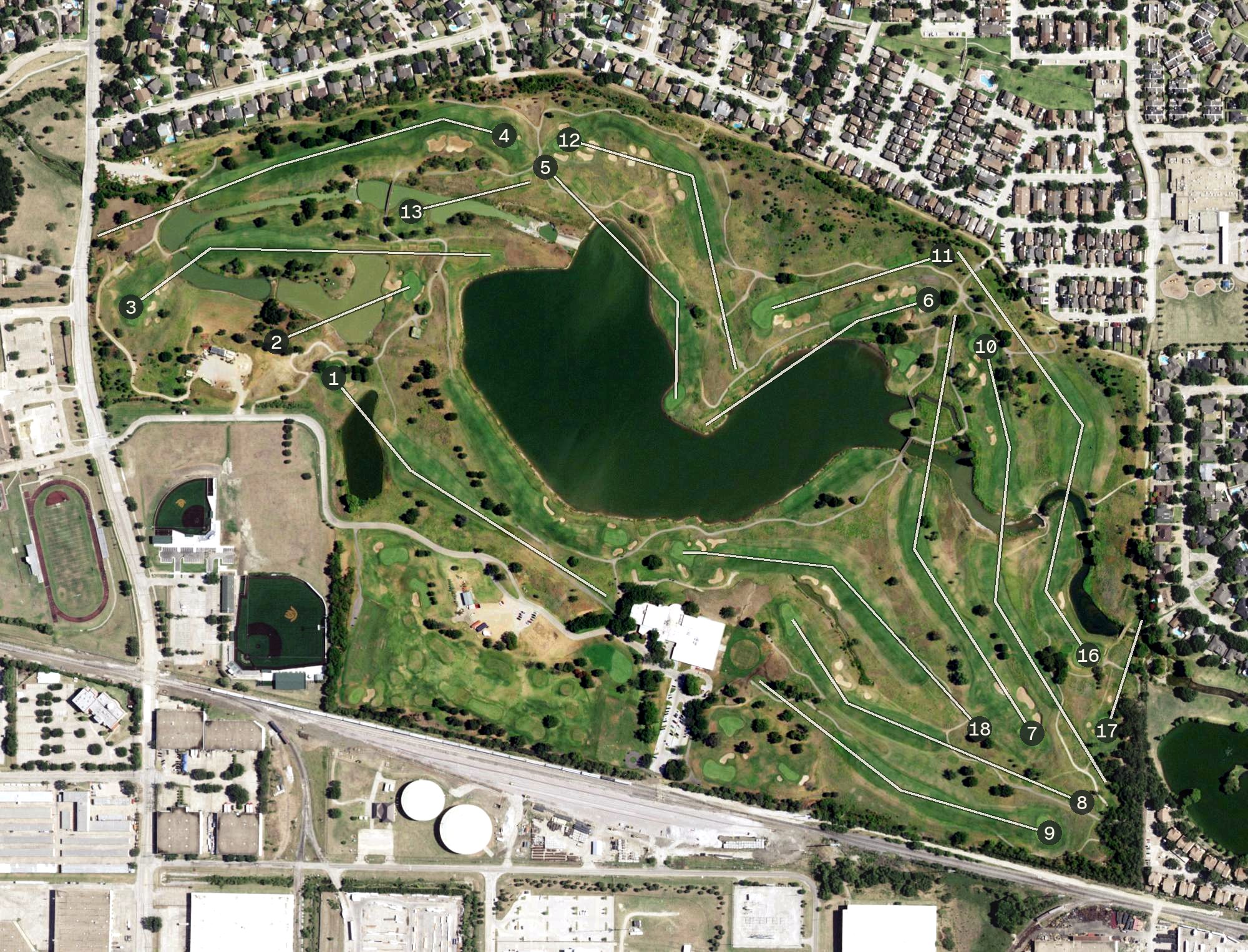 Aerial view of Maridoe Golf Club, TX