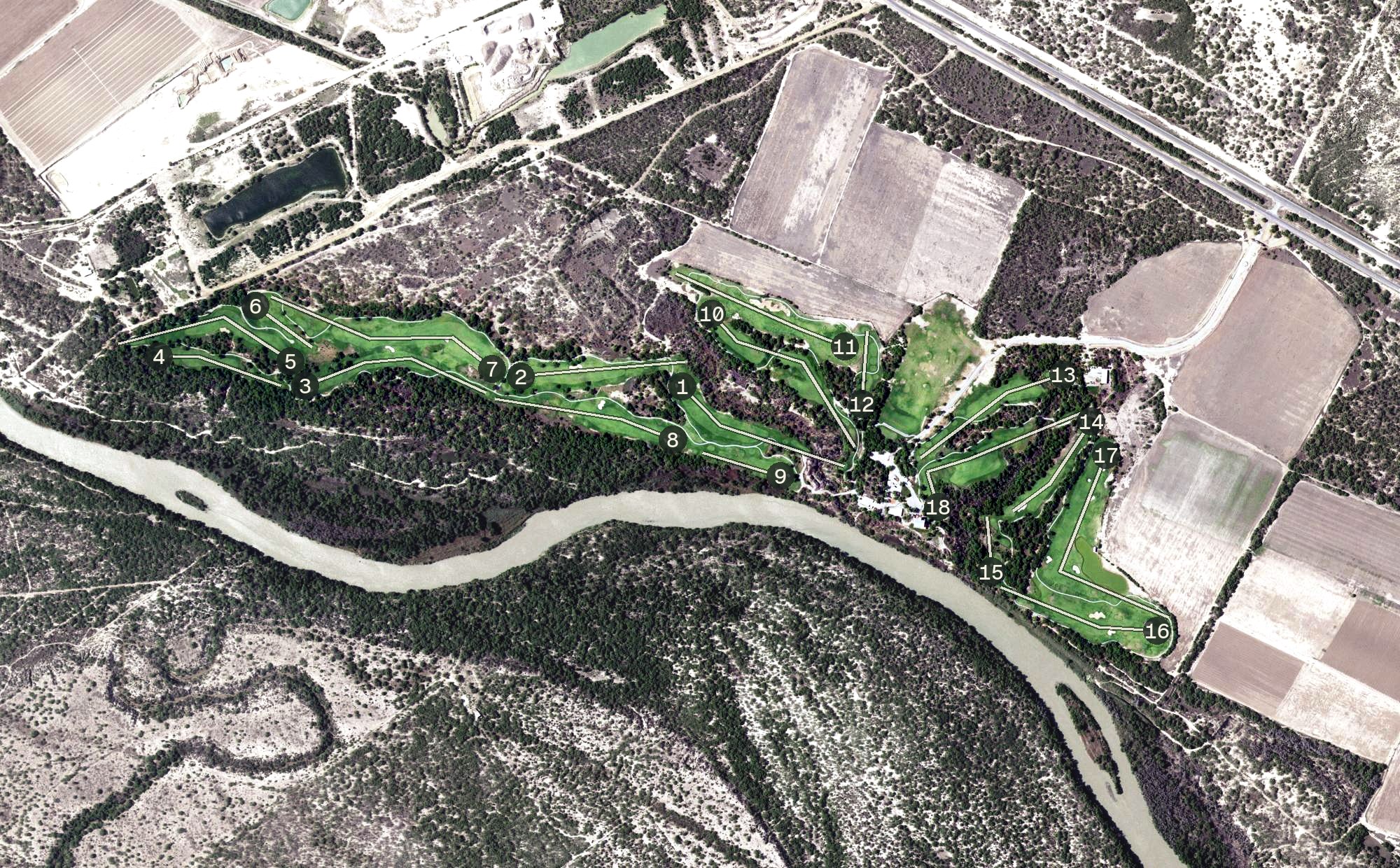Aerial view of Max A. Mandel Municipal Golf Course, TX