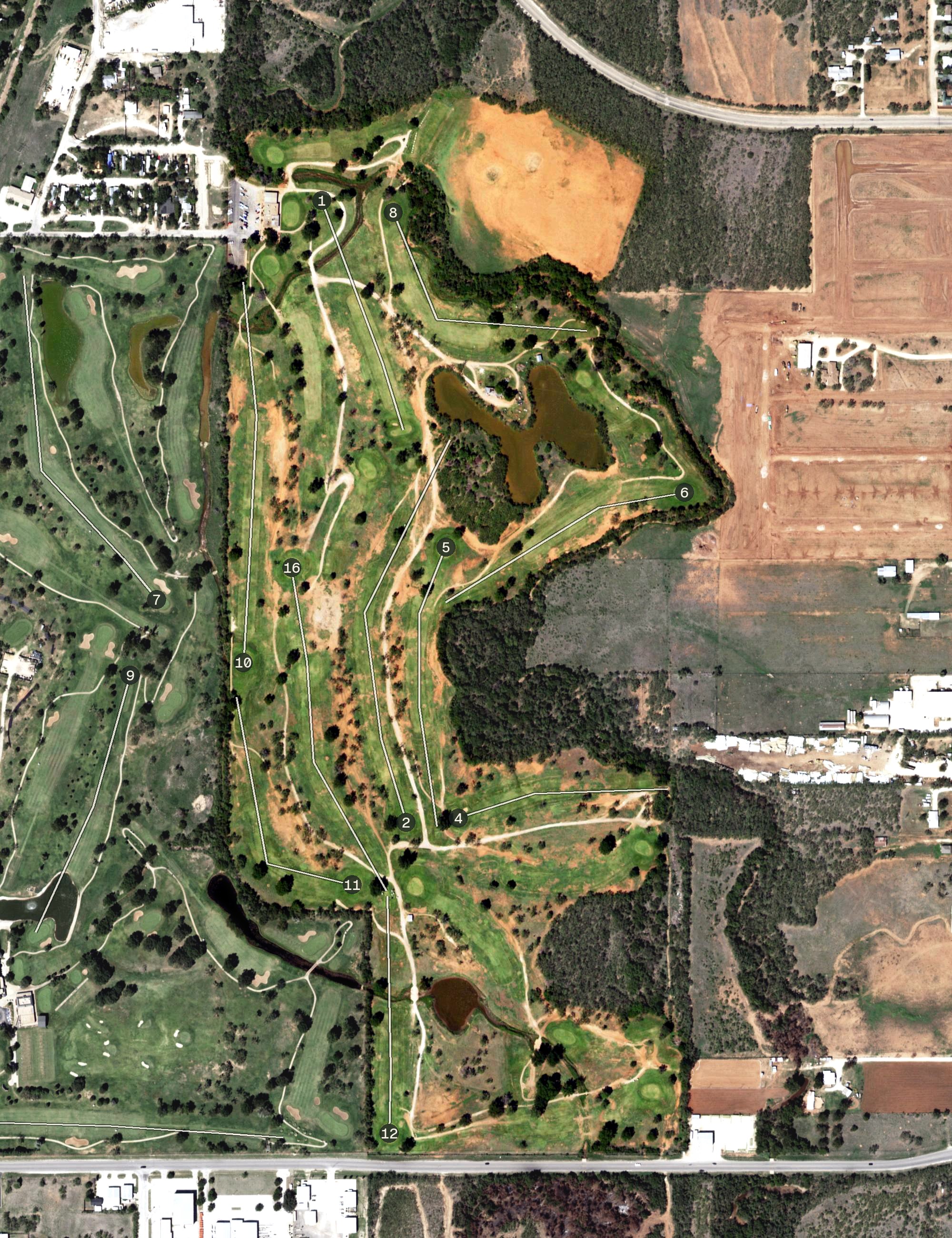 Aerial view of Maxwell Golf Course, TX