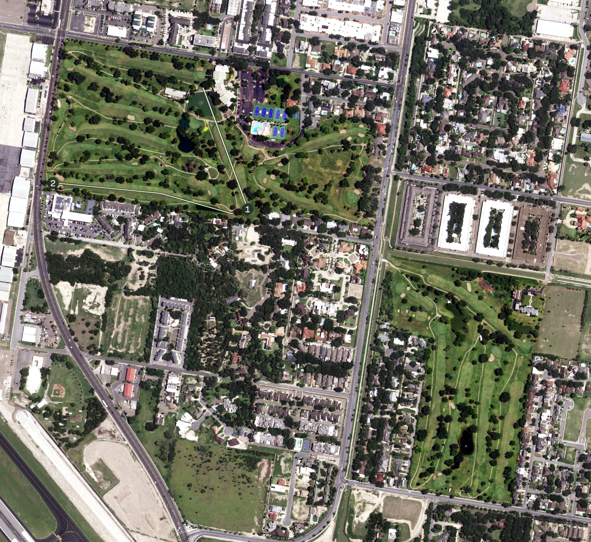 Aerial view of McAllen Country Club, TX