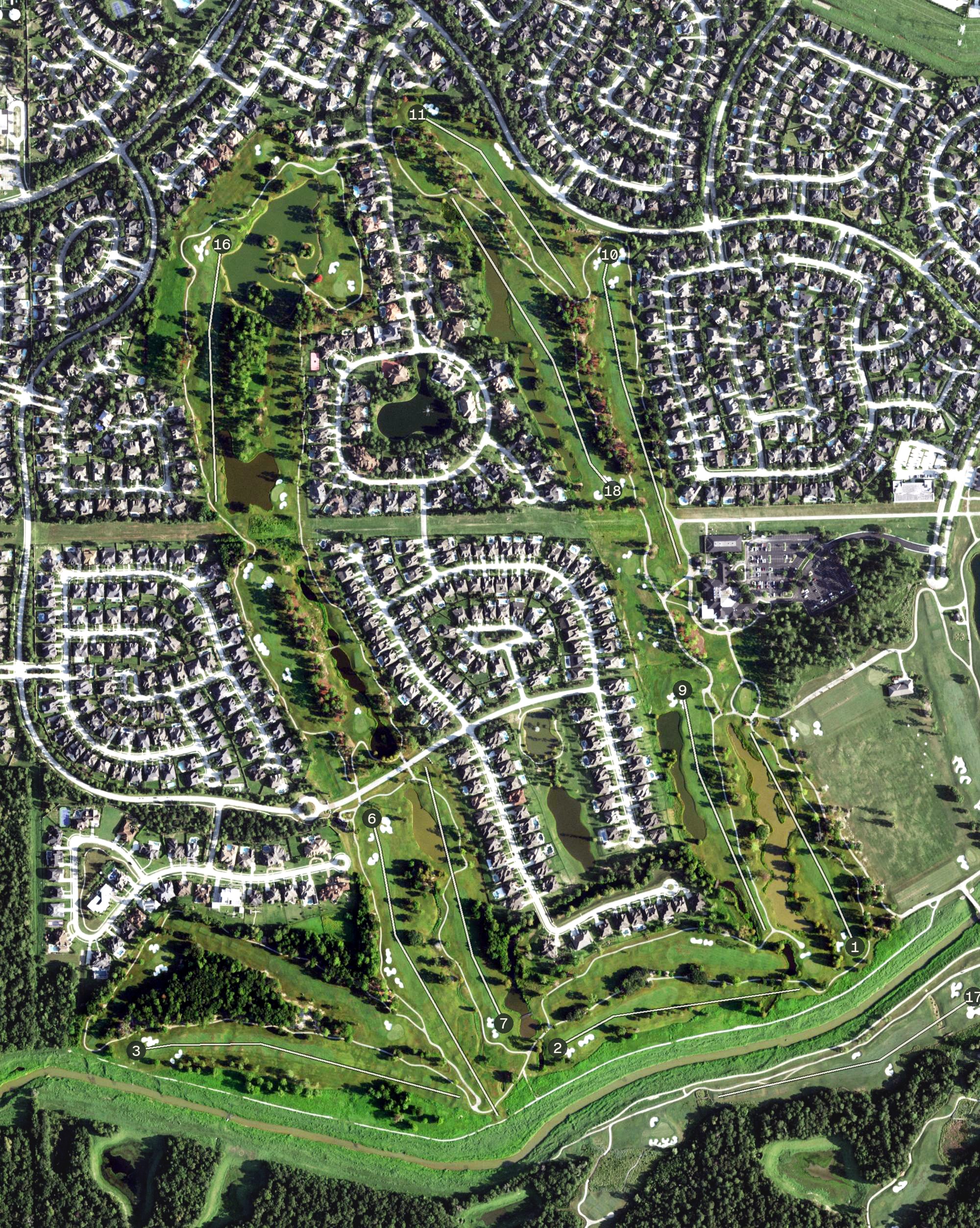 Aerial view of Member Course, TX