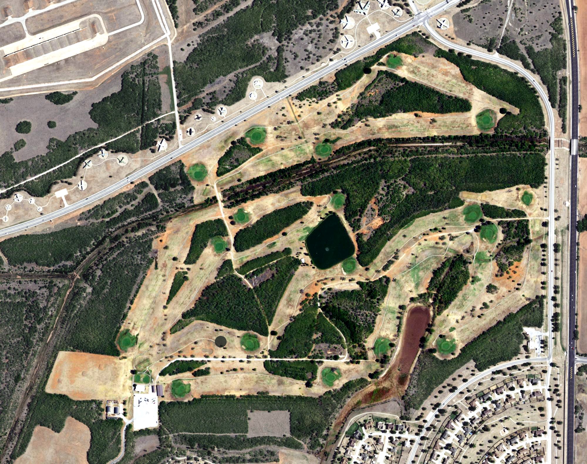 Aerial view of Mesquite Grove Golf Course, TX