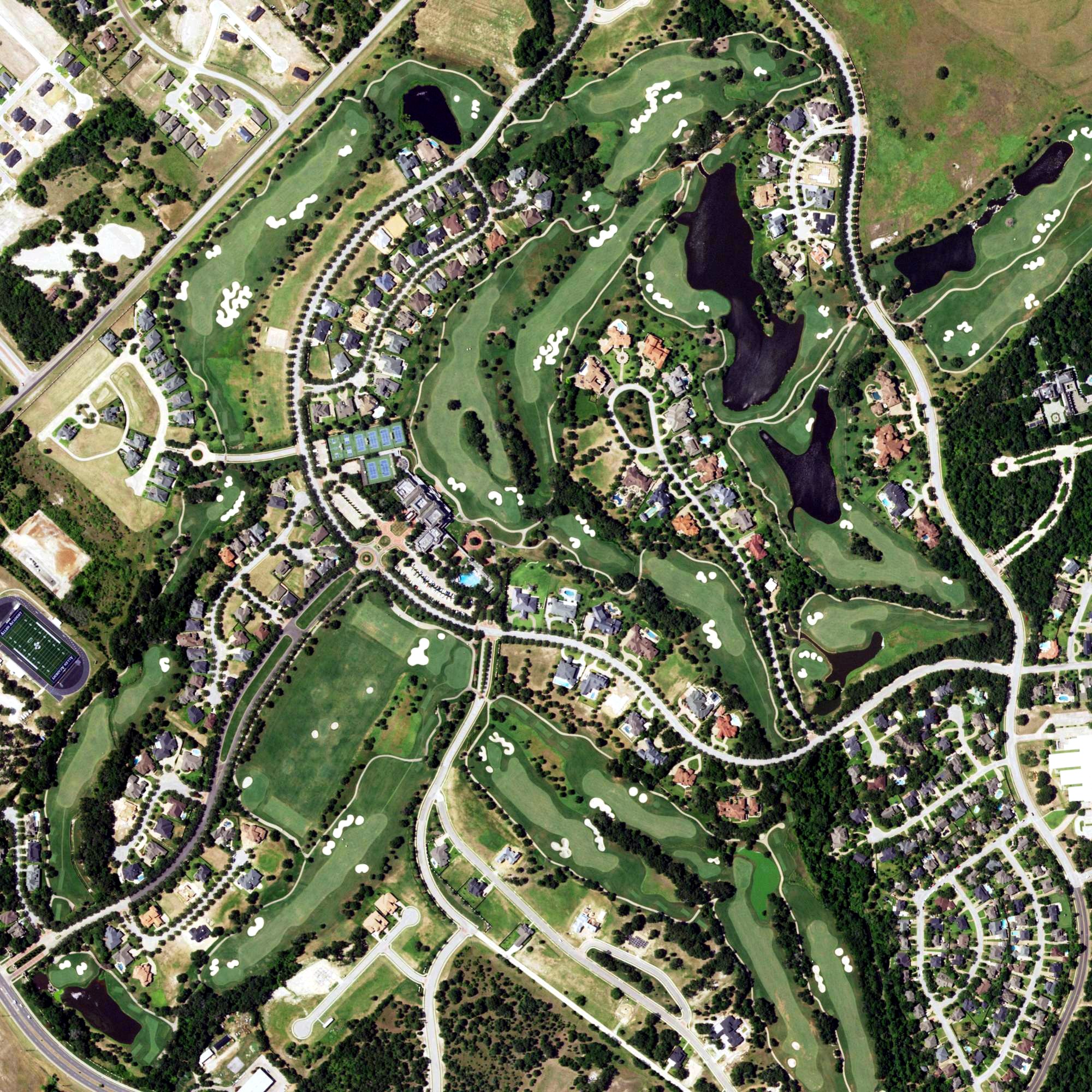 Aerial view of Miramont Country Club, TX