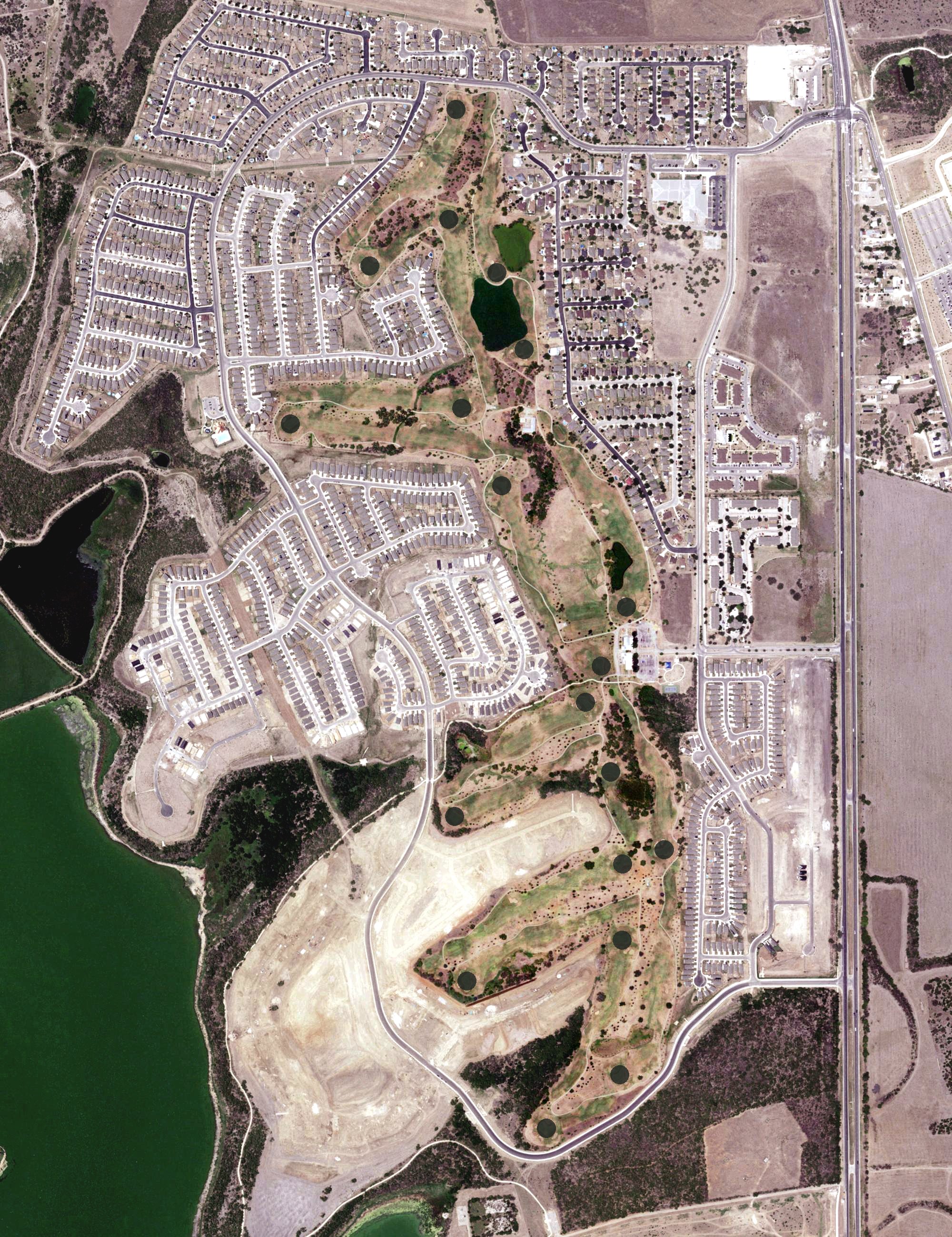 Aerial view of Mission Del Lago Golf Course, TX