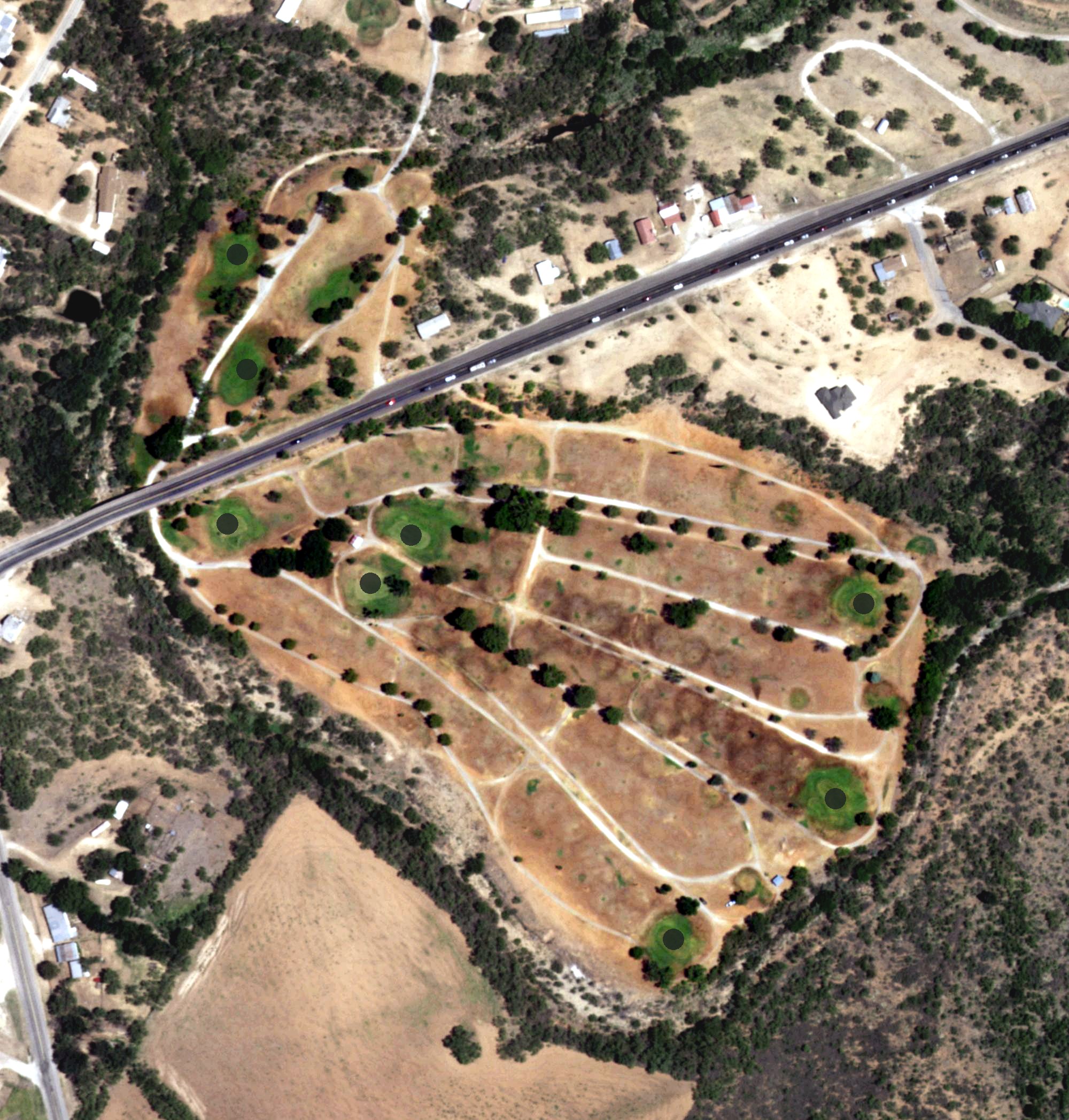 Aerial view of Mountain Creek Golf Club, TX