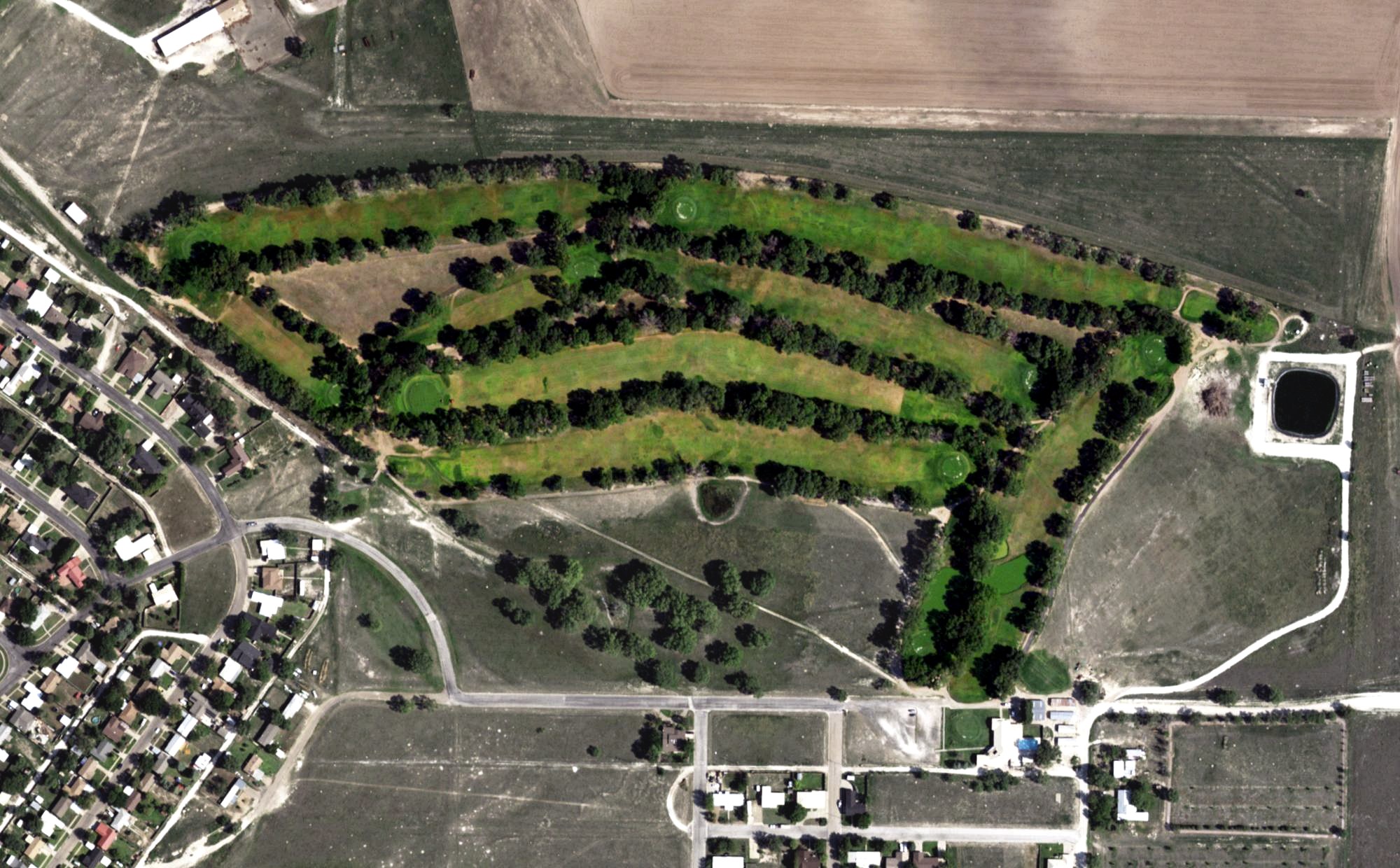 Aerial view of Muleshoe Golf & Country Club, TX
