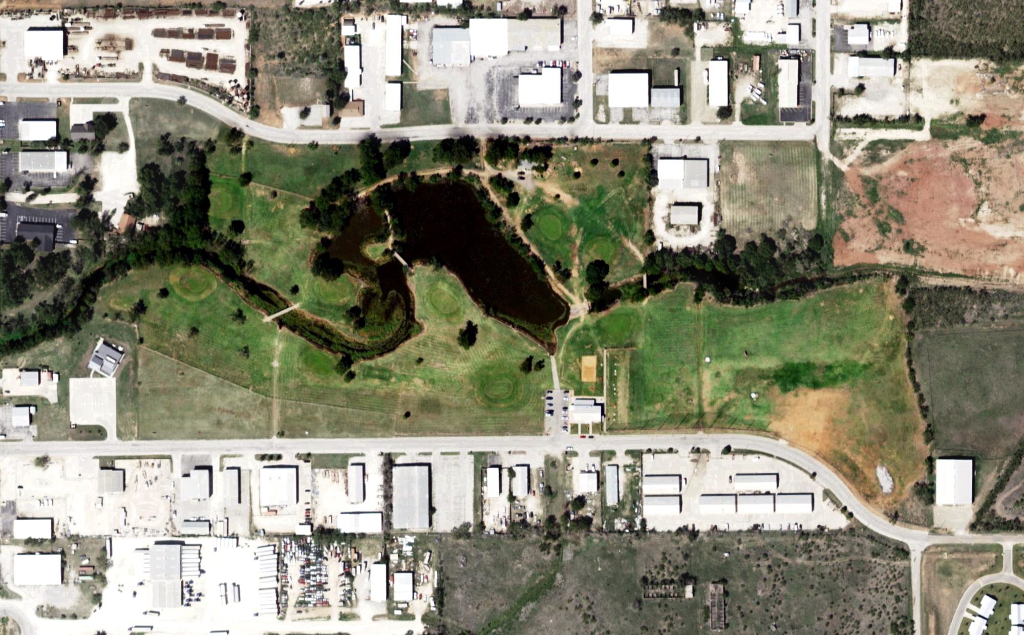 Aerial view of Mulligans Par 3 Golf Course, TX