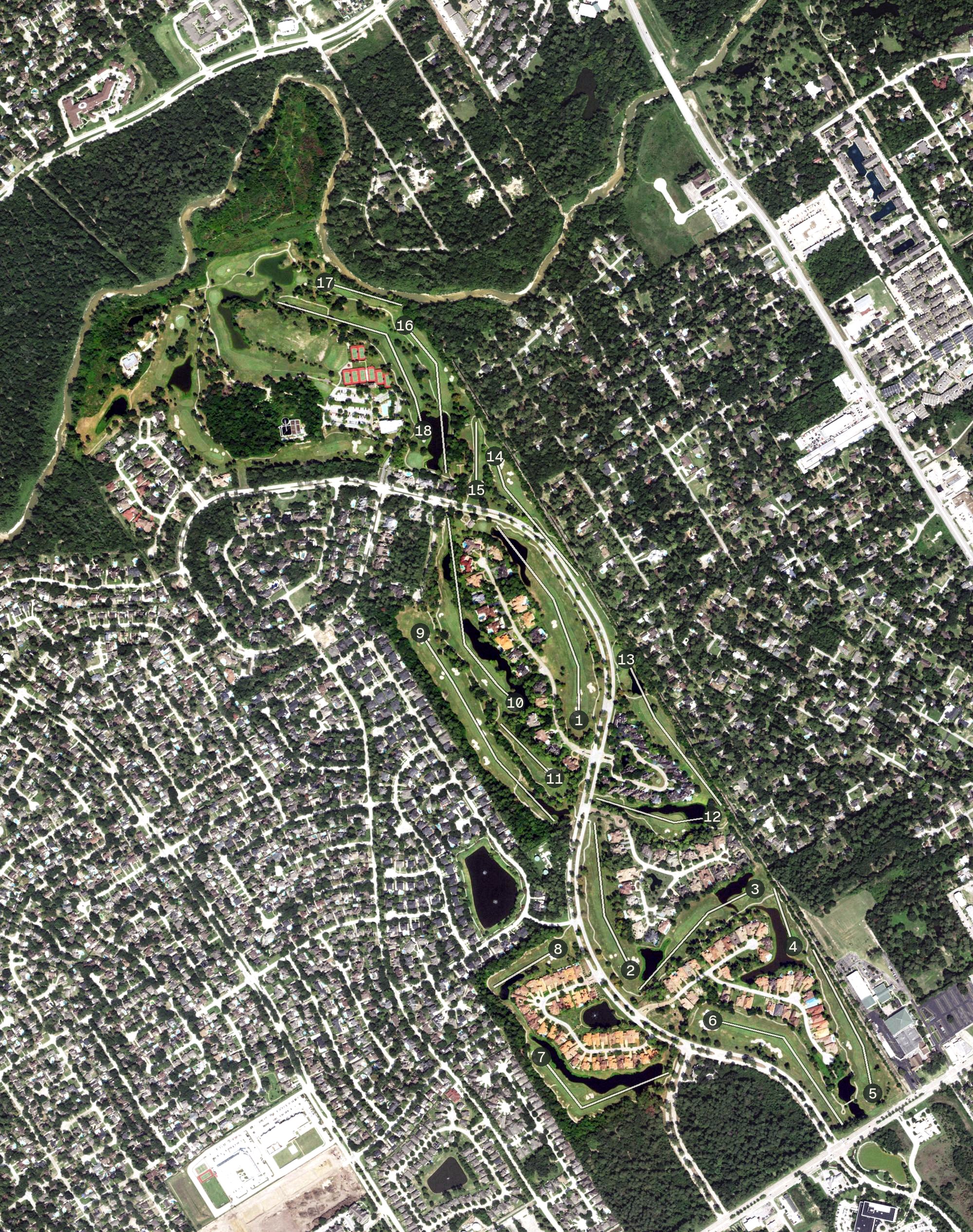 Aerial view of Northgate Country Club, TX