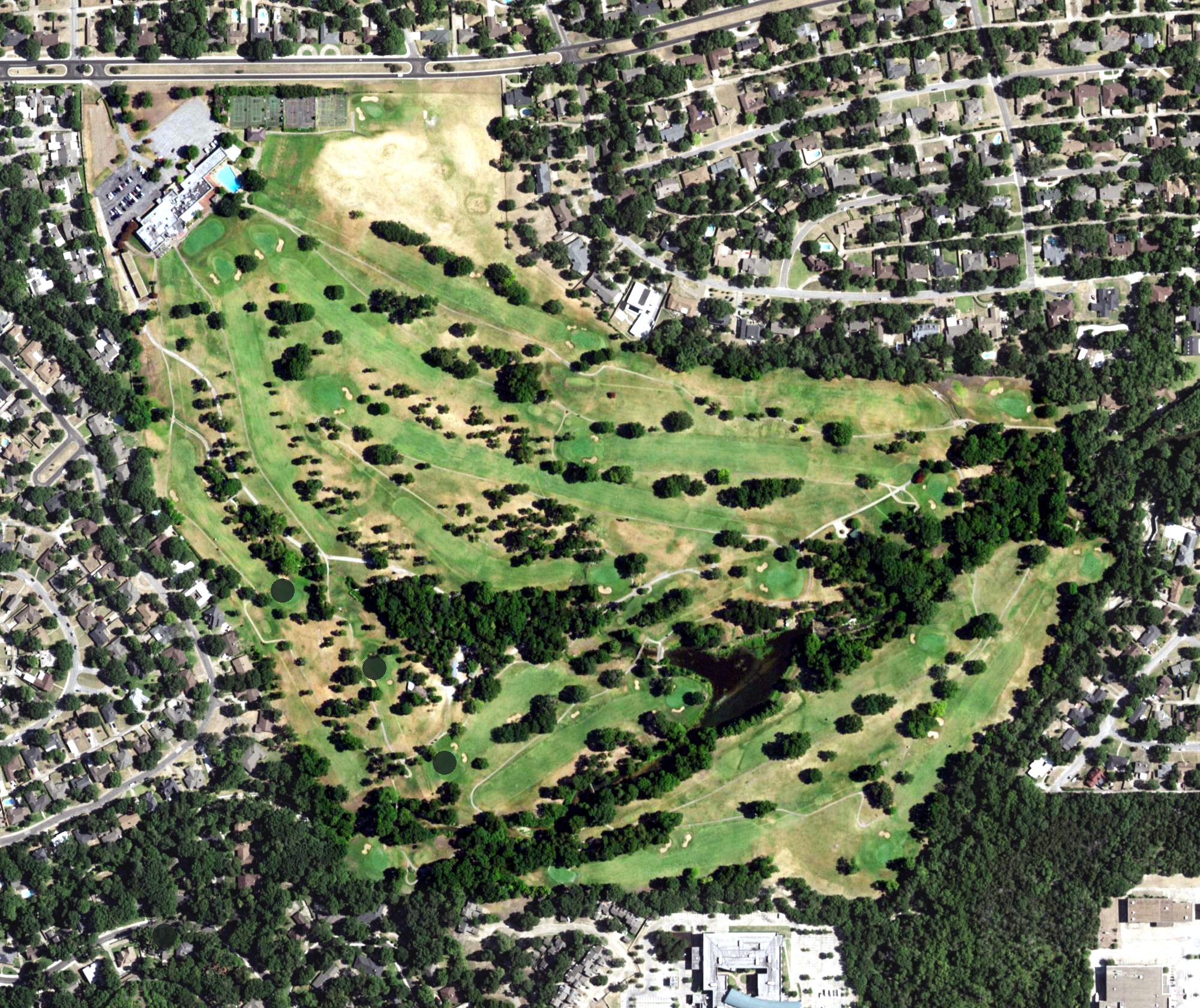 Aerial view of Oak Cliff Country Club, TX