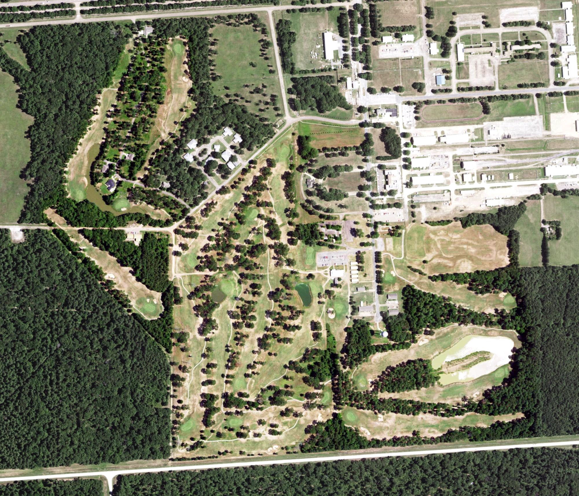 Aerial view of Oak Grove Golf Course, TX