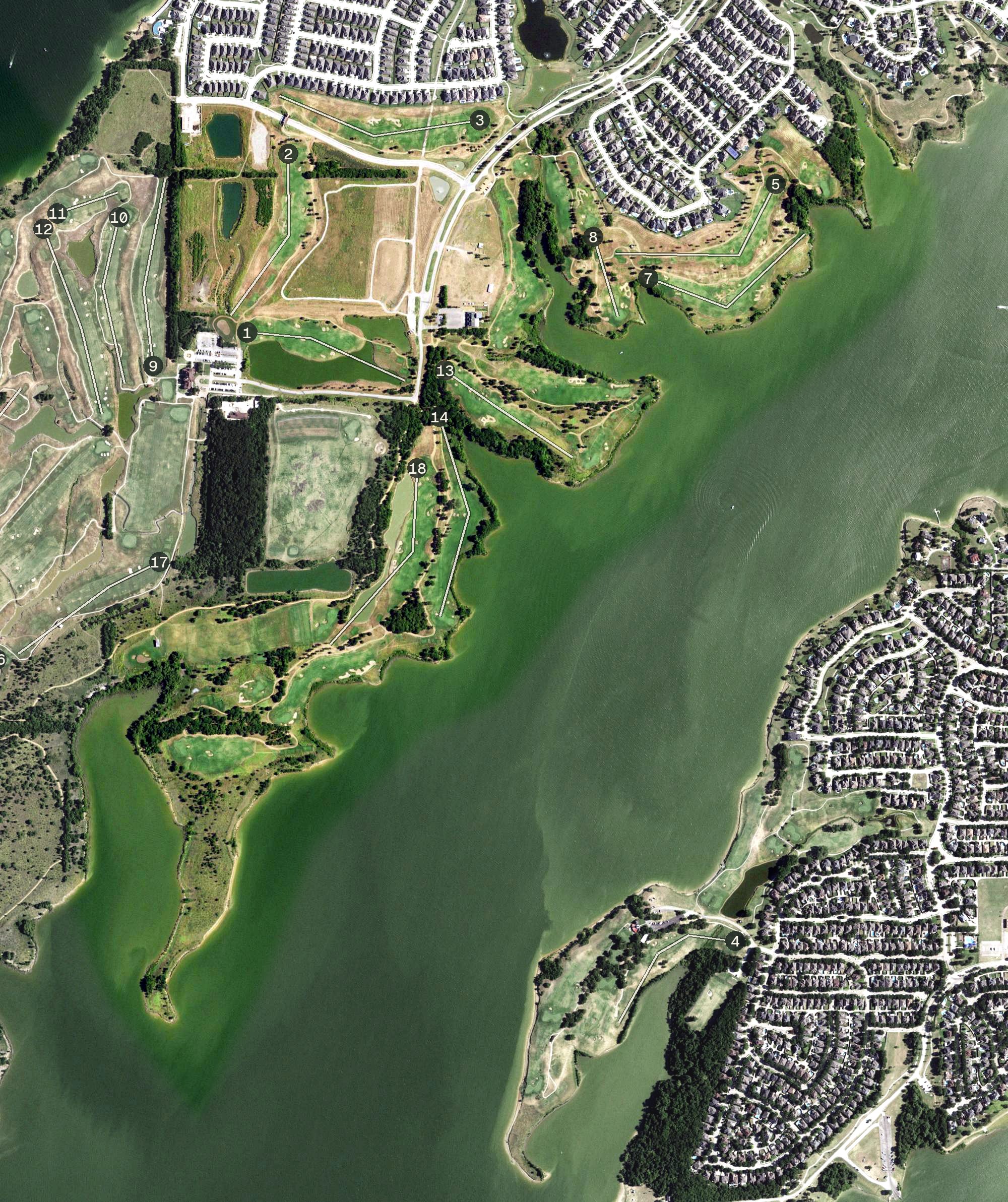 Aerial view of Old American Golf Club, TX