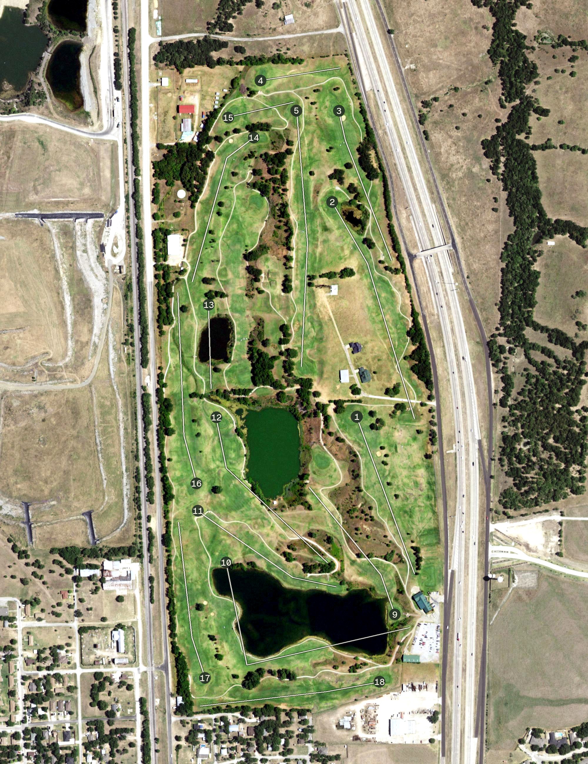 Aerial view of Old Brickyard Golf Course, TX