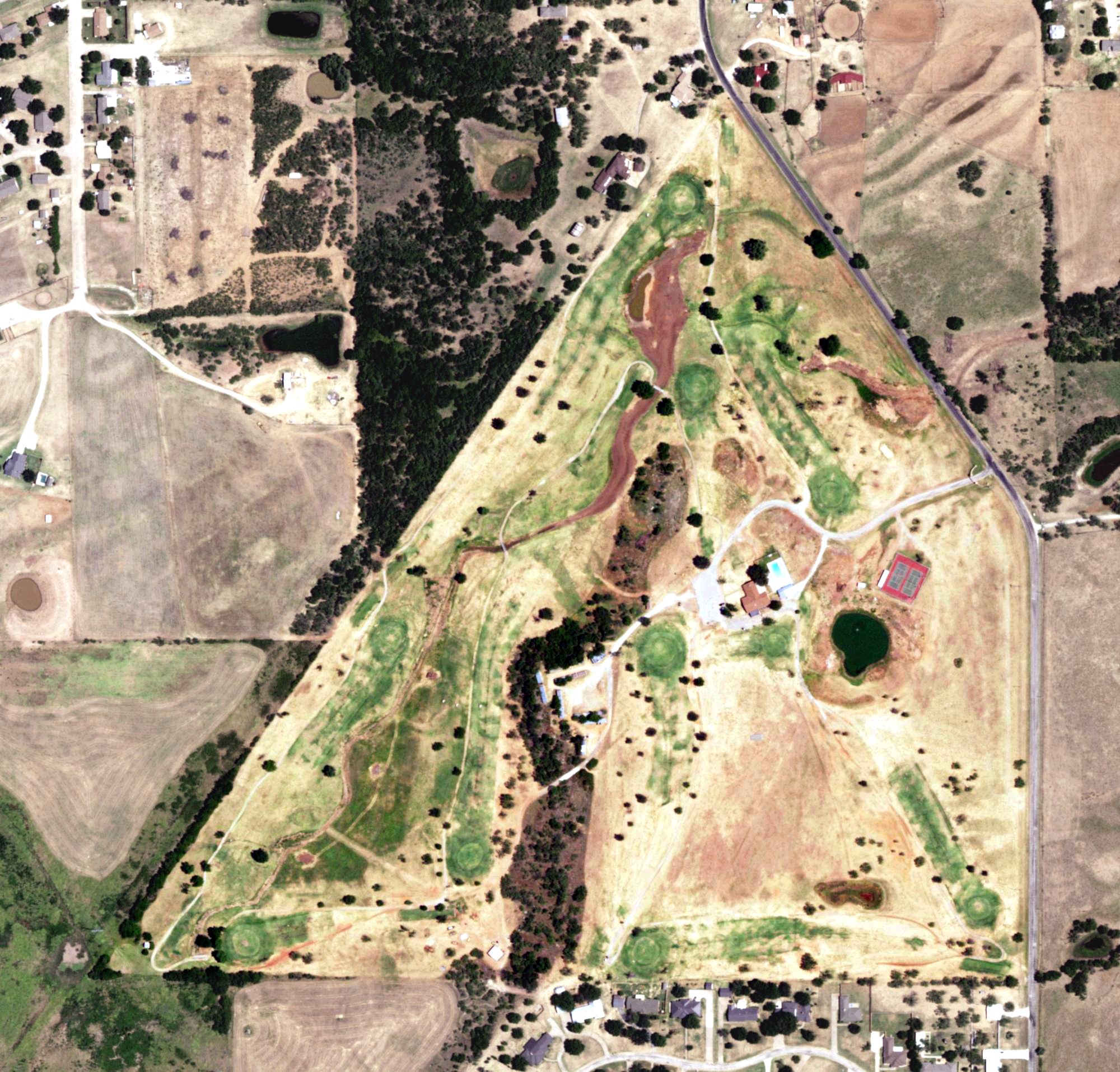 Aerial view of Olney Country Club, TX