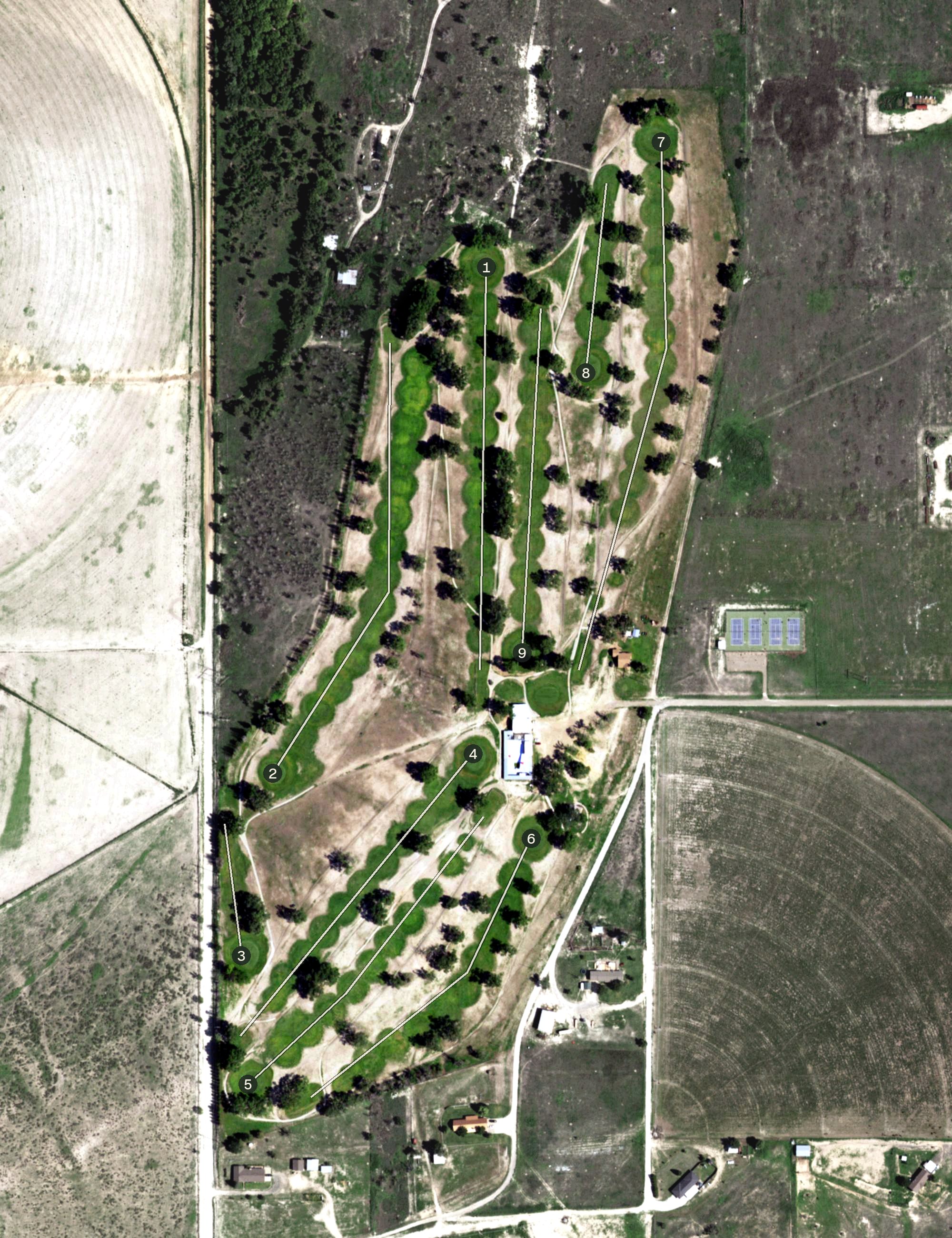 Aerial view of Olton Country Club, TX