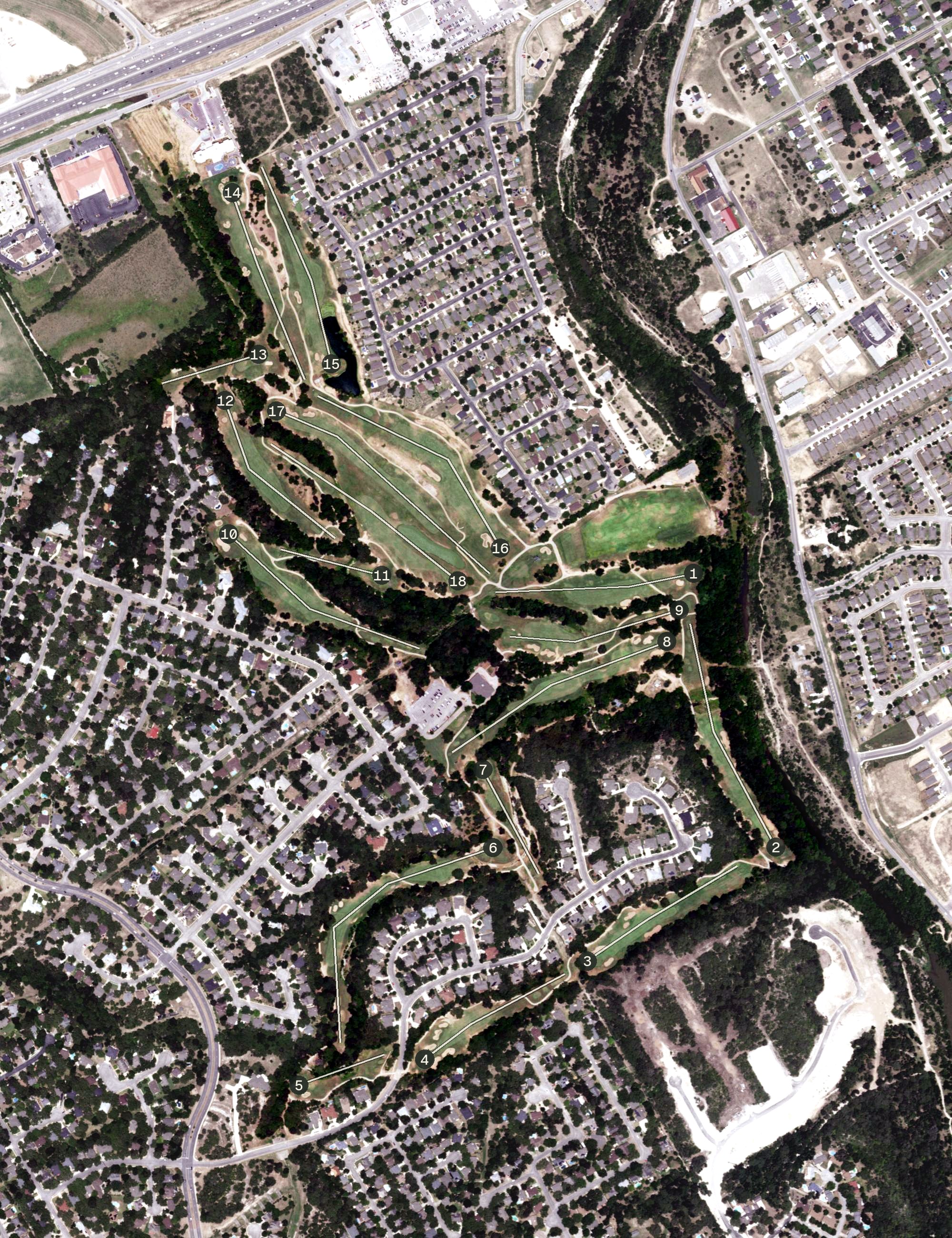 Aerial view of Olympia Hills Golf & Event Center, TX