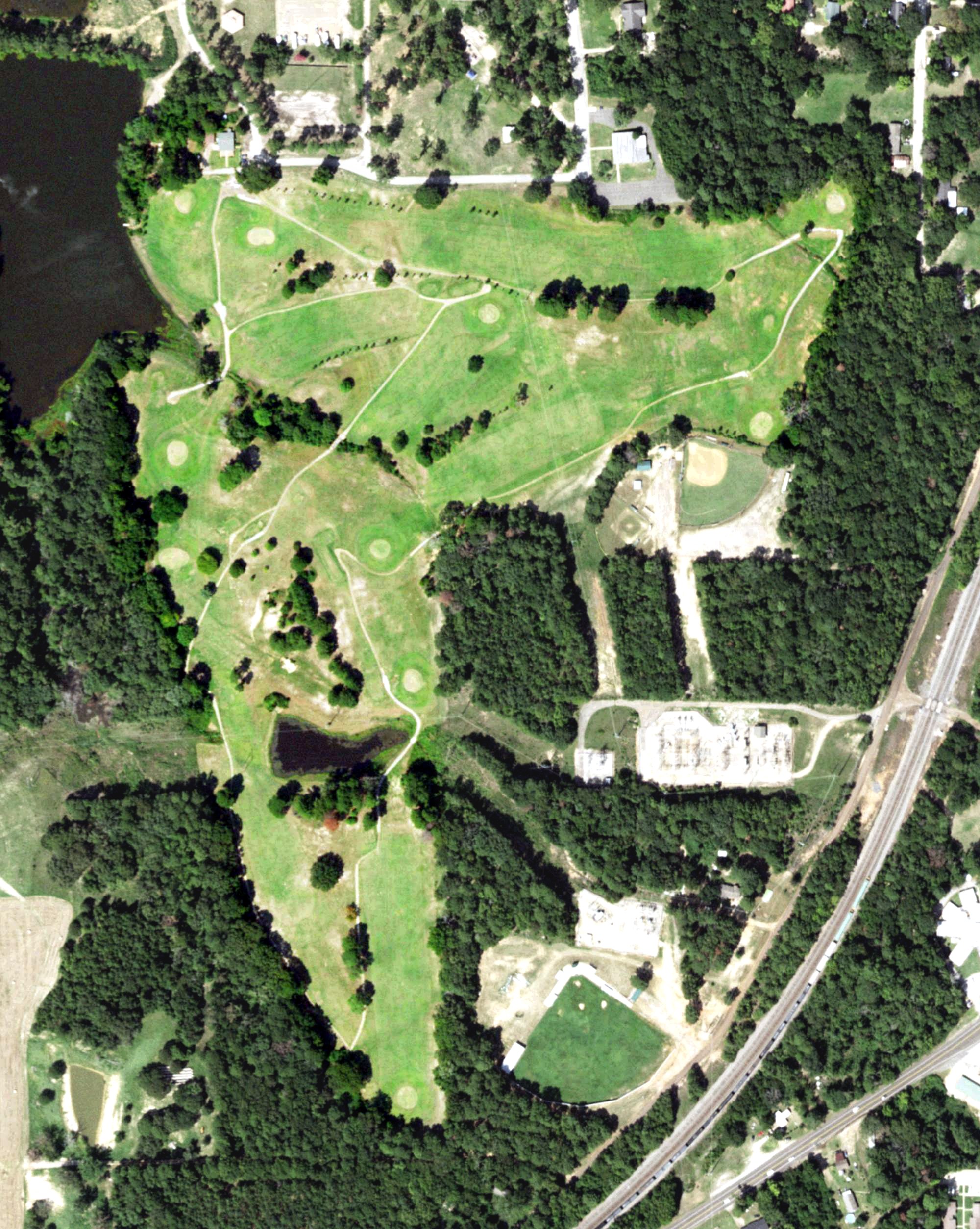 Aerial view of Overton Golf Course, TX