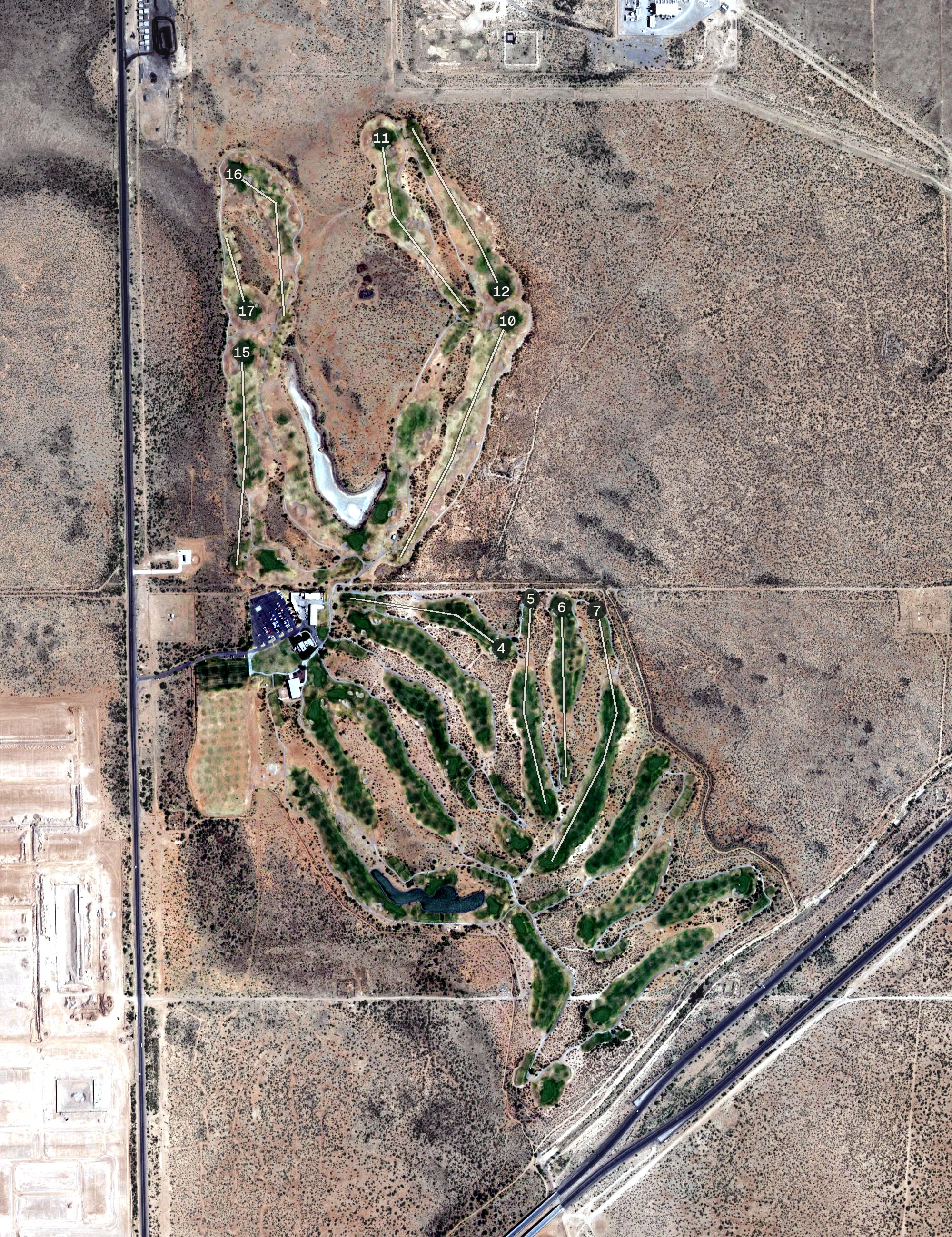 Aerial view of Painted Dunes Golf Course, TX