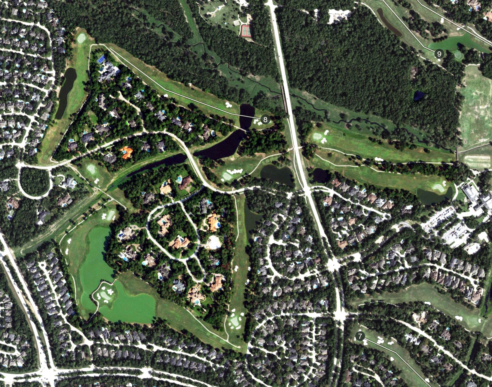 Aerial view of Palmer Course - General nine, TX