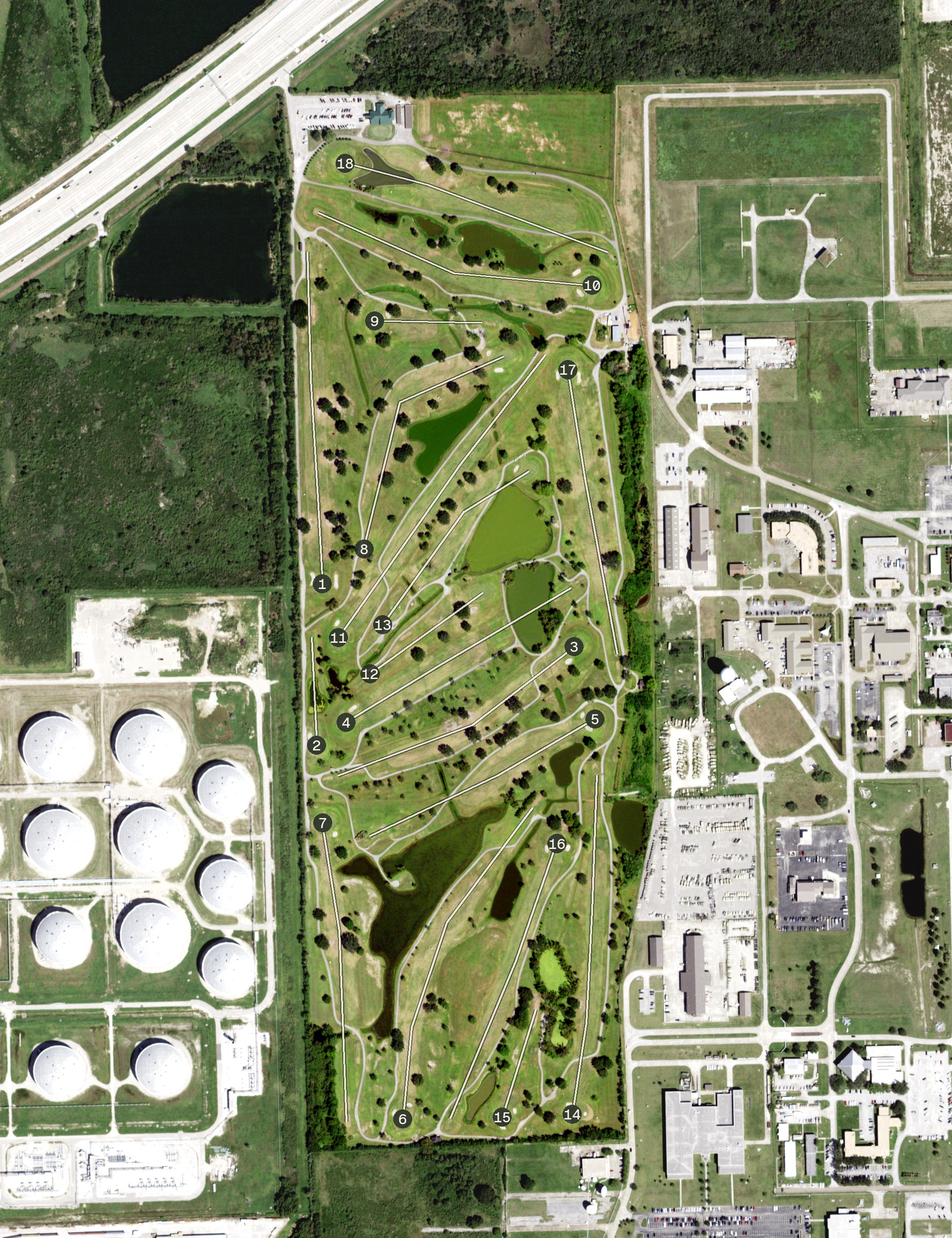 Aerial view of Pasadena Municipal Golf Course, TX