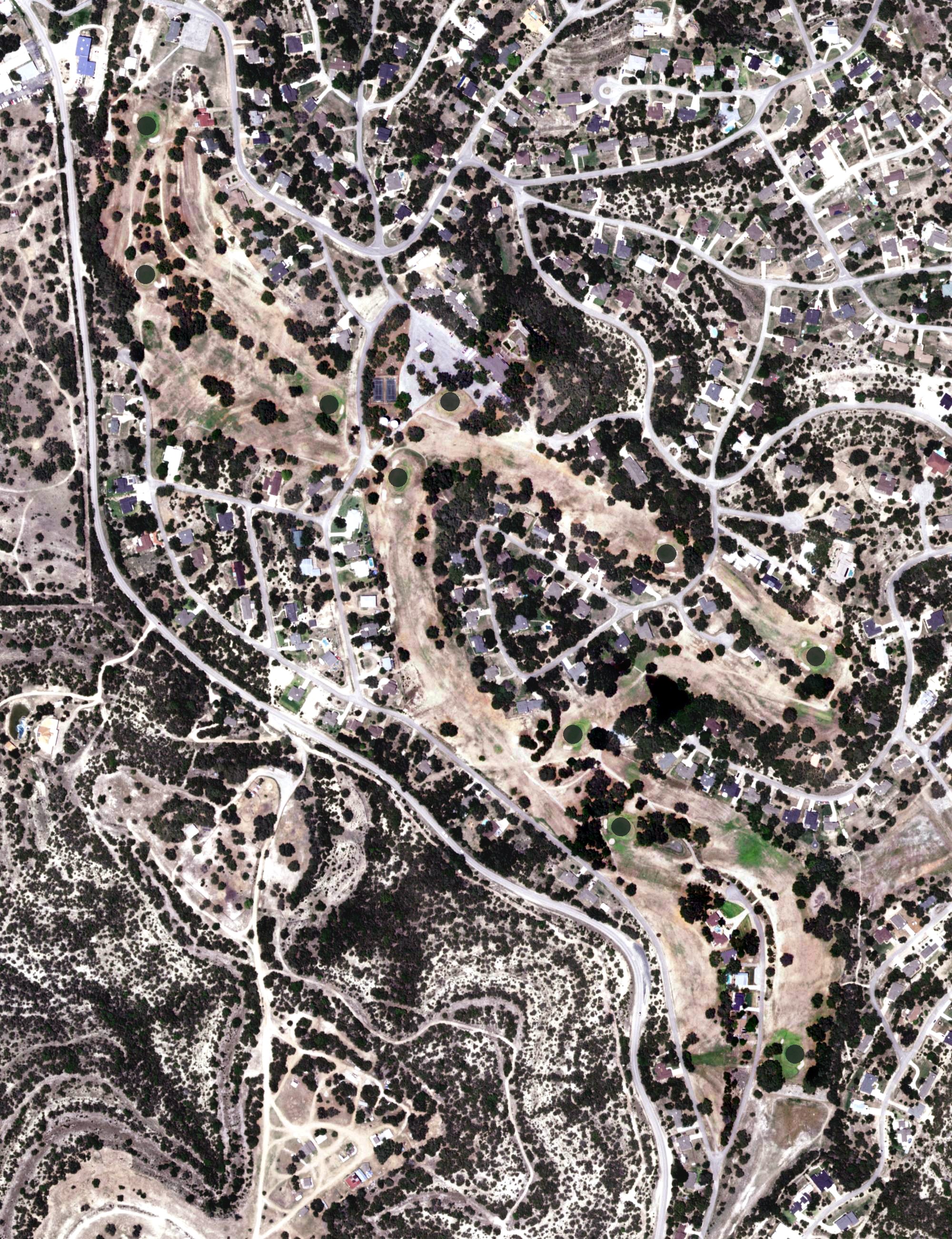 Aerial view of Pedernales Golf Club, TX