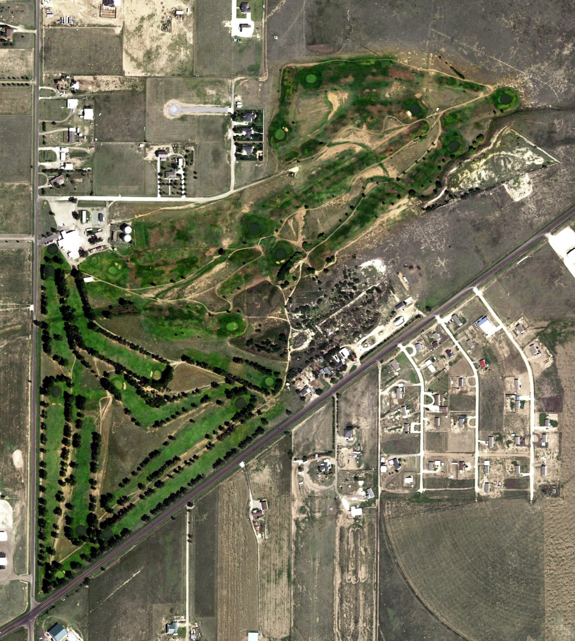 Aerial view of Pheasant Trails Golf Course, TX