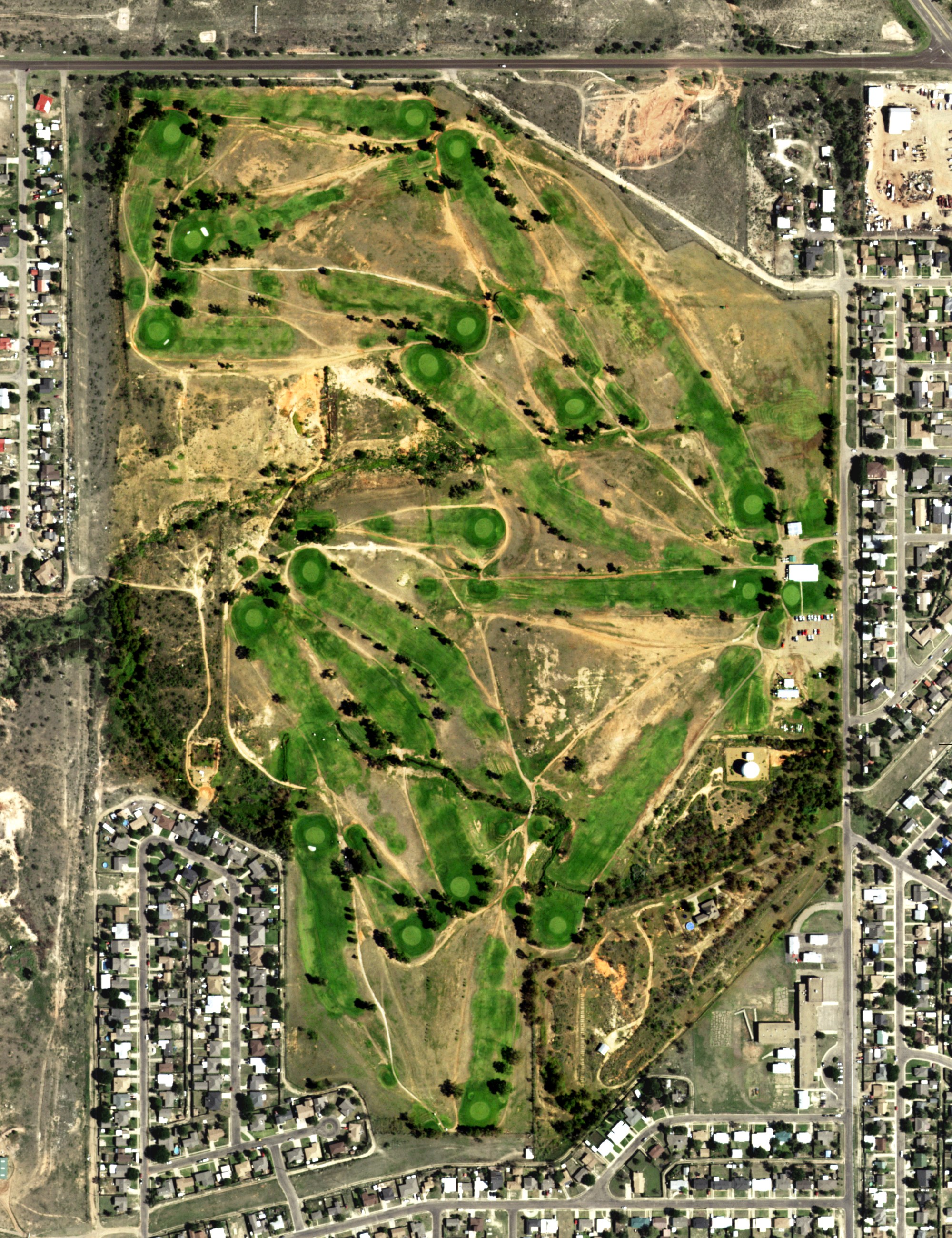 Aerial view of Phillips Municipal Course, TX