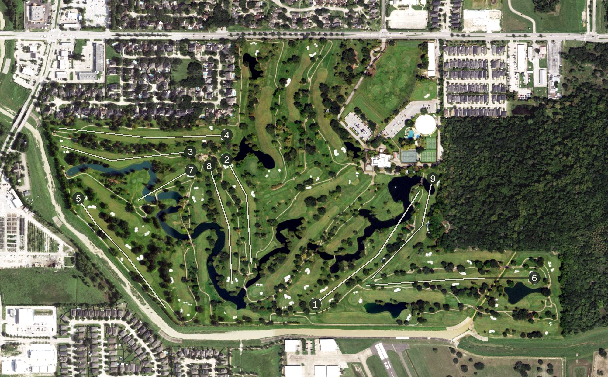 Aerial view of Pine Forest Country Club, TX