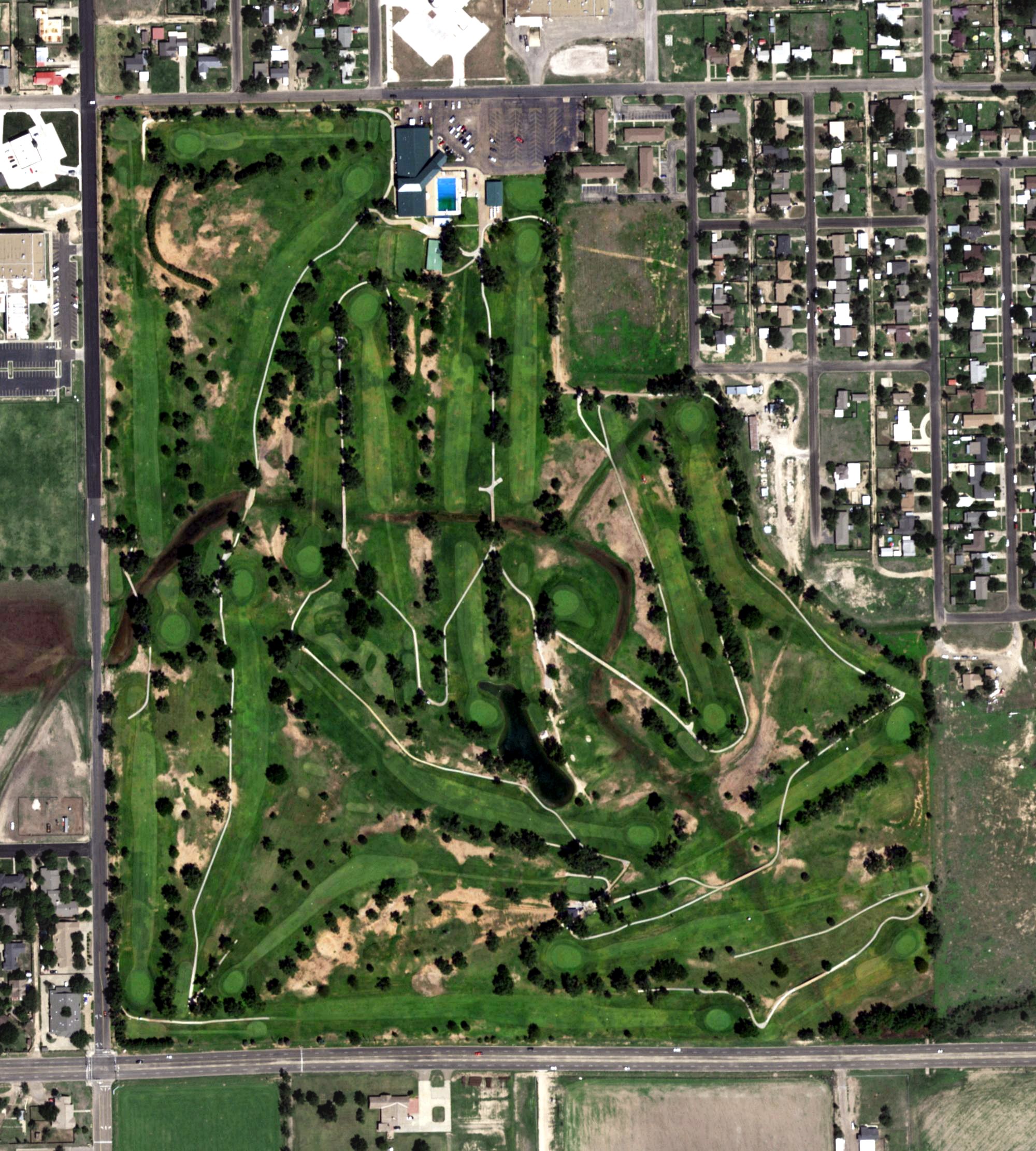 Aerial view of Plainview Country Club, TX