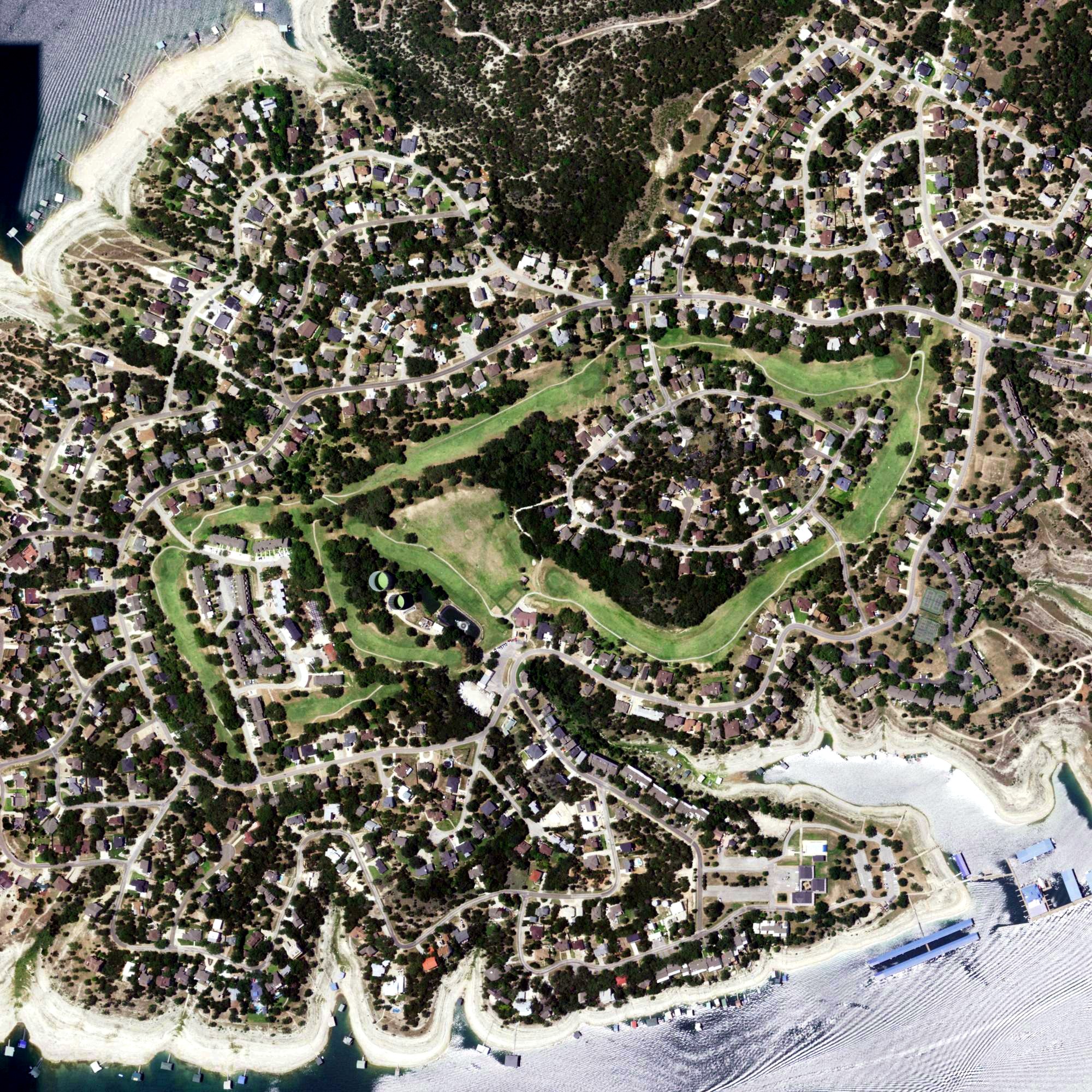 Aerial view of Point Venture Golf Club, TX