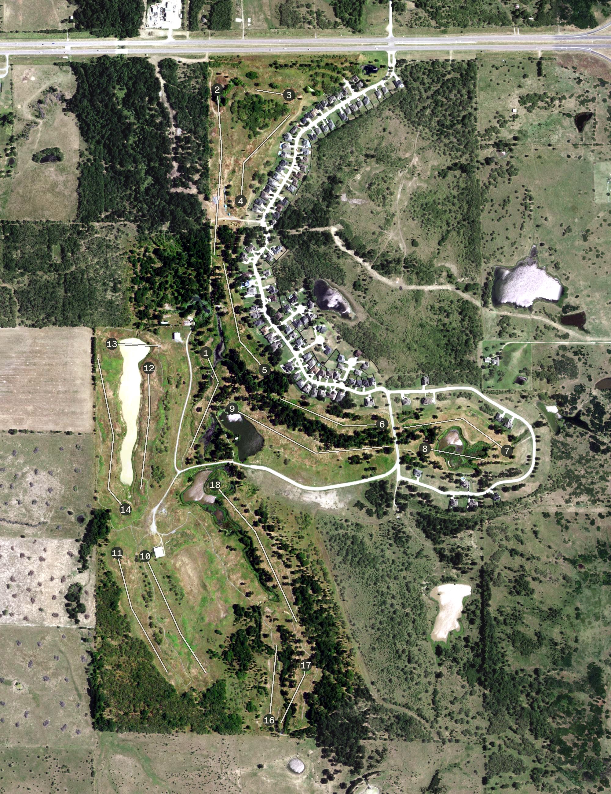 Aerial view of Preston Club Golf Course, TX