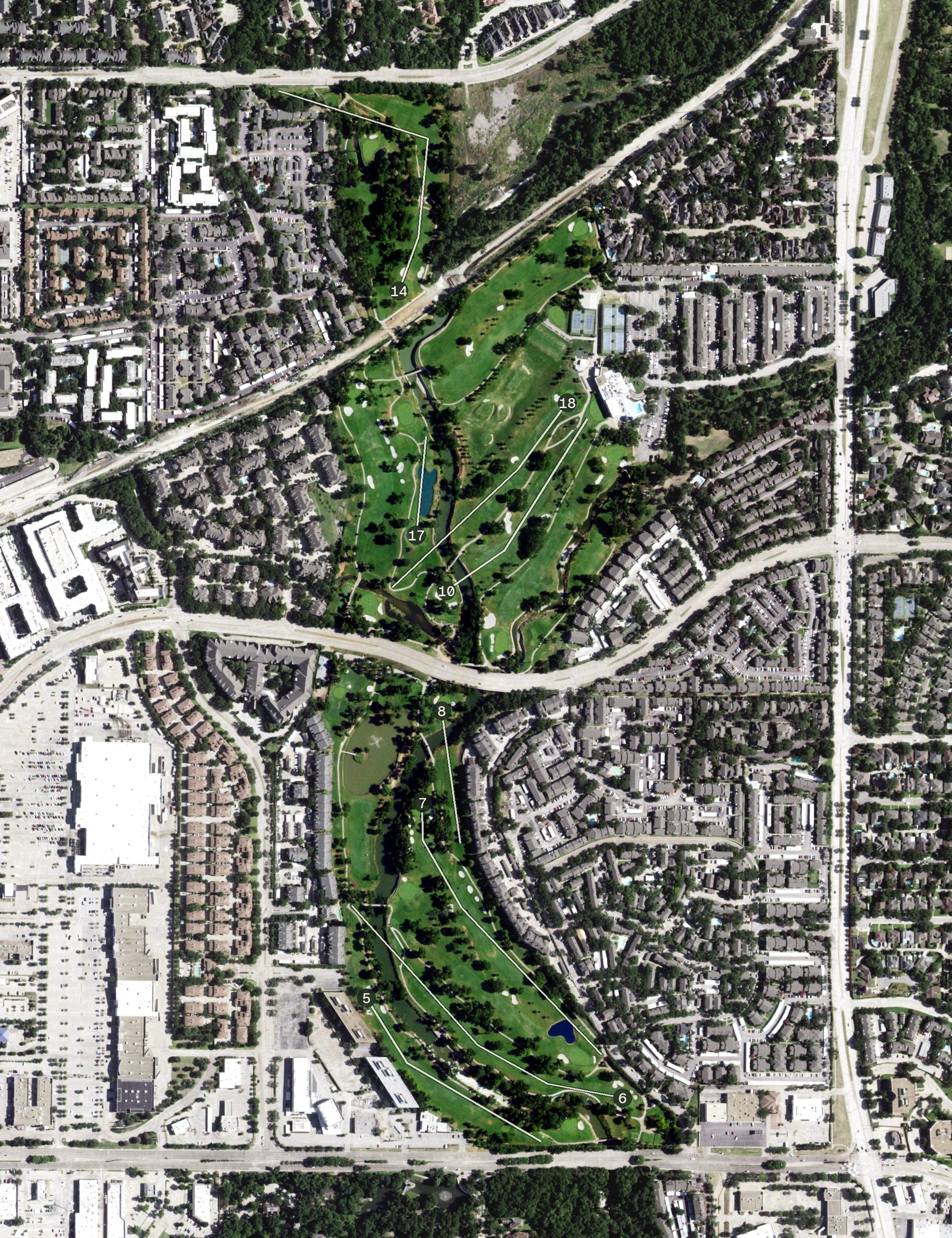 Aerial view of Prestonwood Country Club - Creeks Course, TX