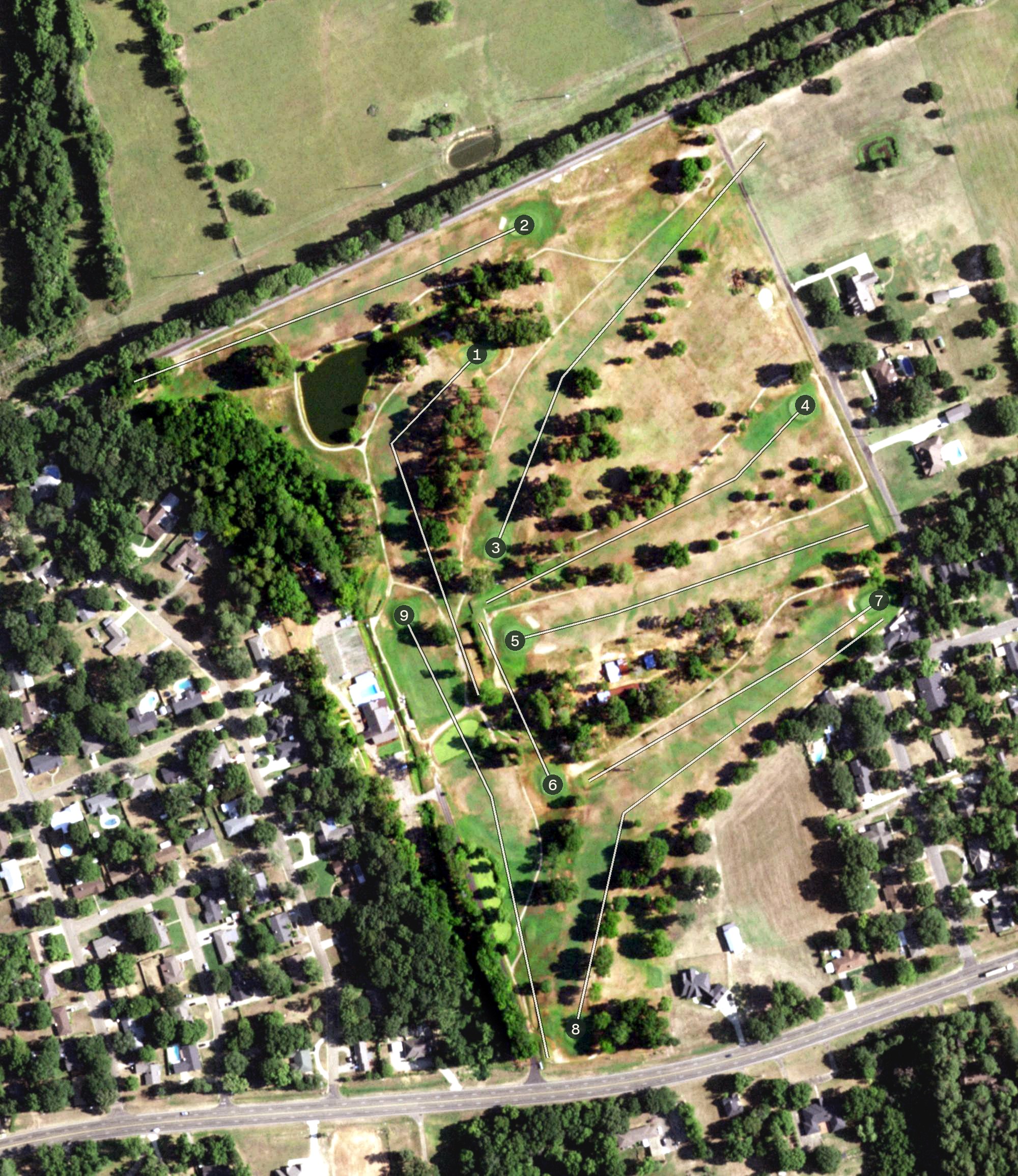 Aerial view of Princedale Country Club, TX