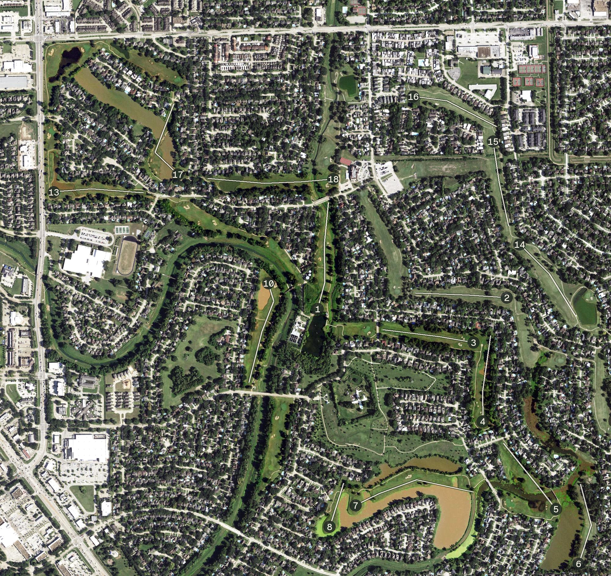 Aerial view of Quail Valley El Dorado Course, TX