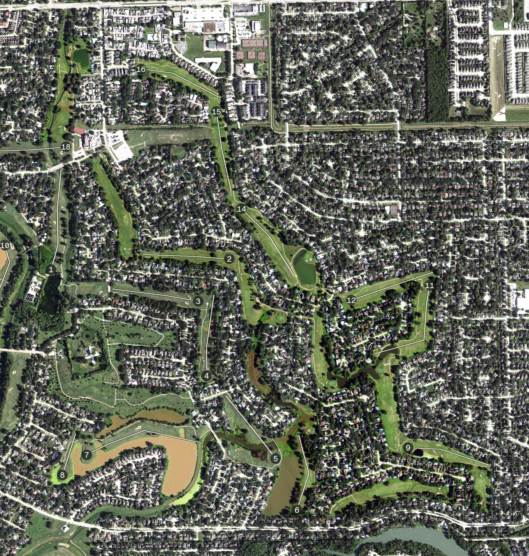 Aerial view of Quail Valley La Quinta Course, TX