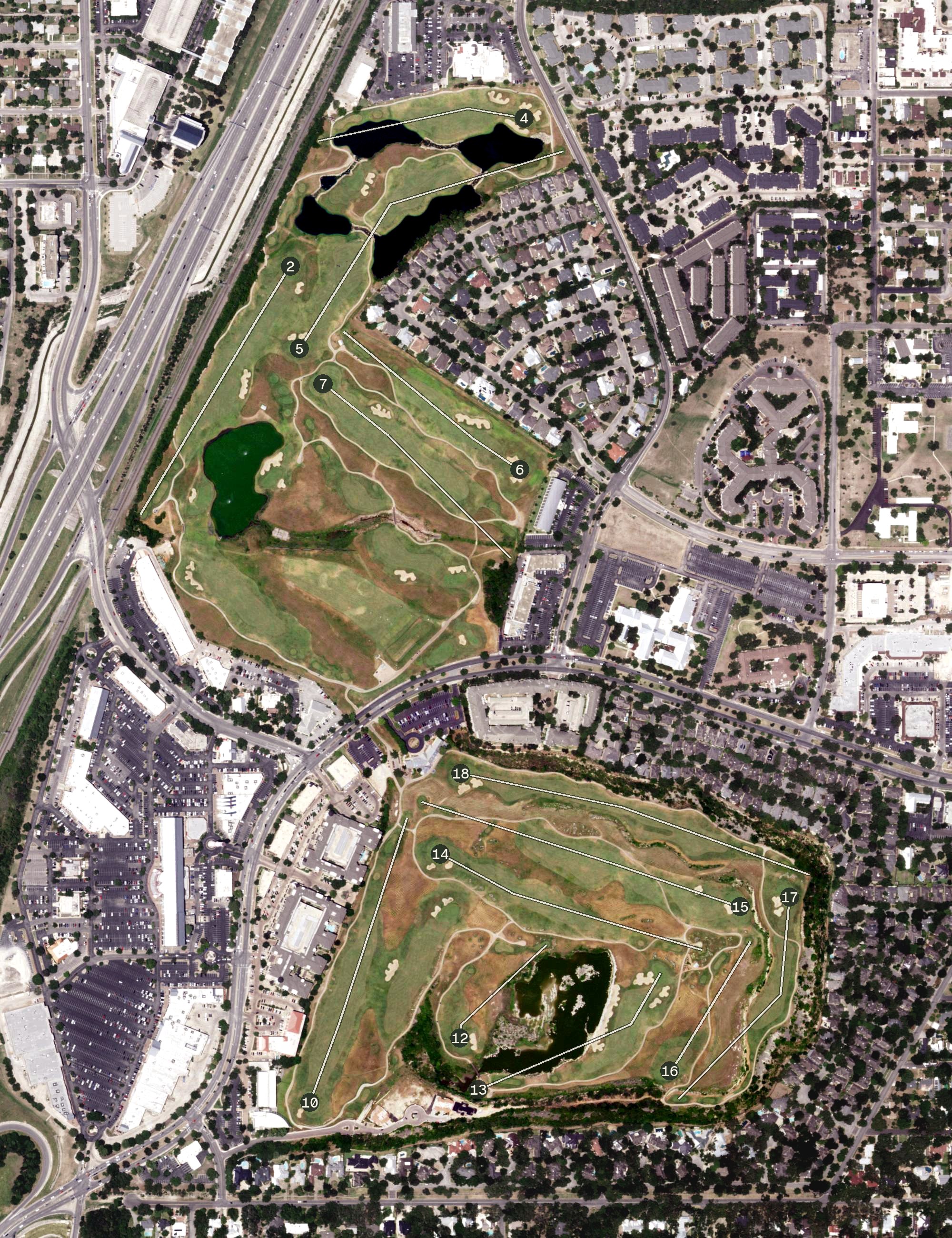 Aerial view of Quarry Golf Club, TX