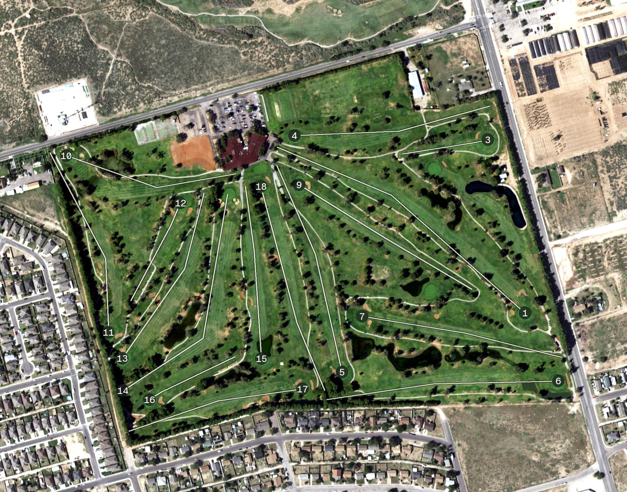 Aerial view of Ranchland Hills Country Club, TX