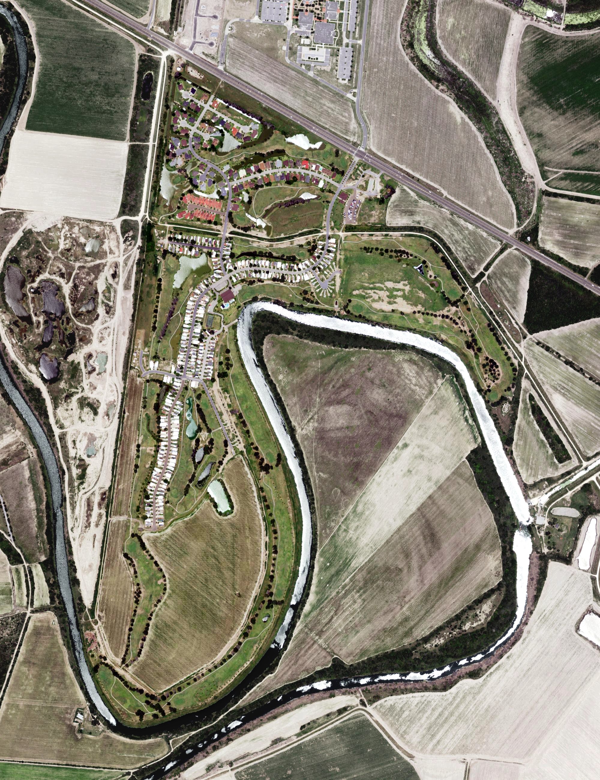 Aerial view of River Bend Country Club, TX