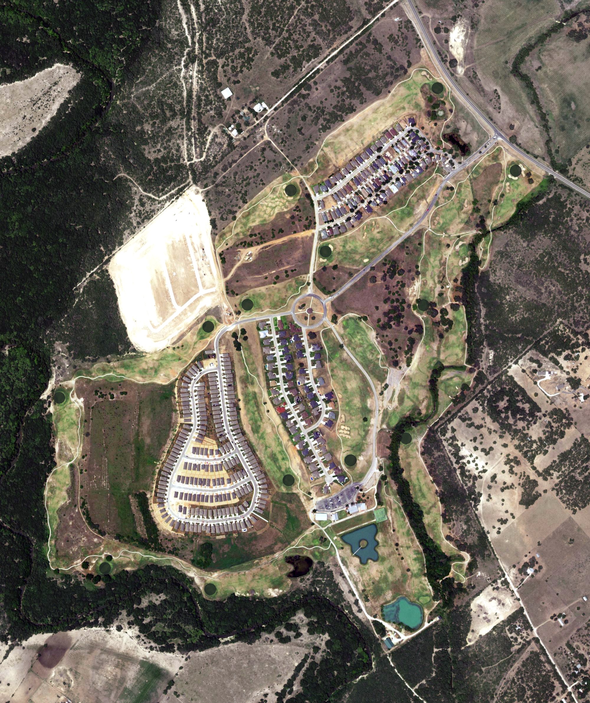 Aerial view of River Bend Golf Club, TX