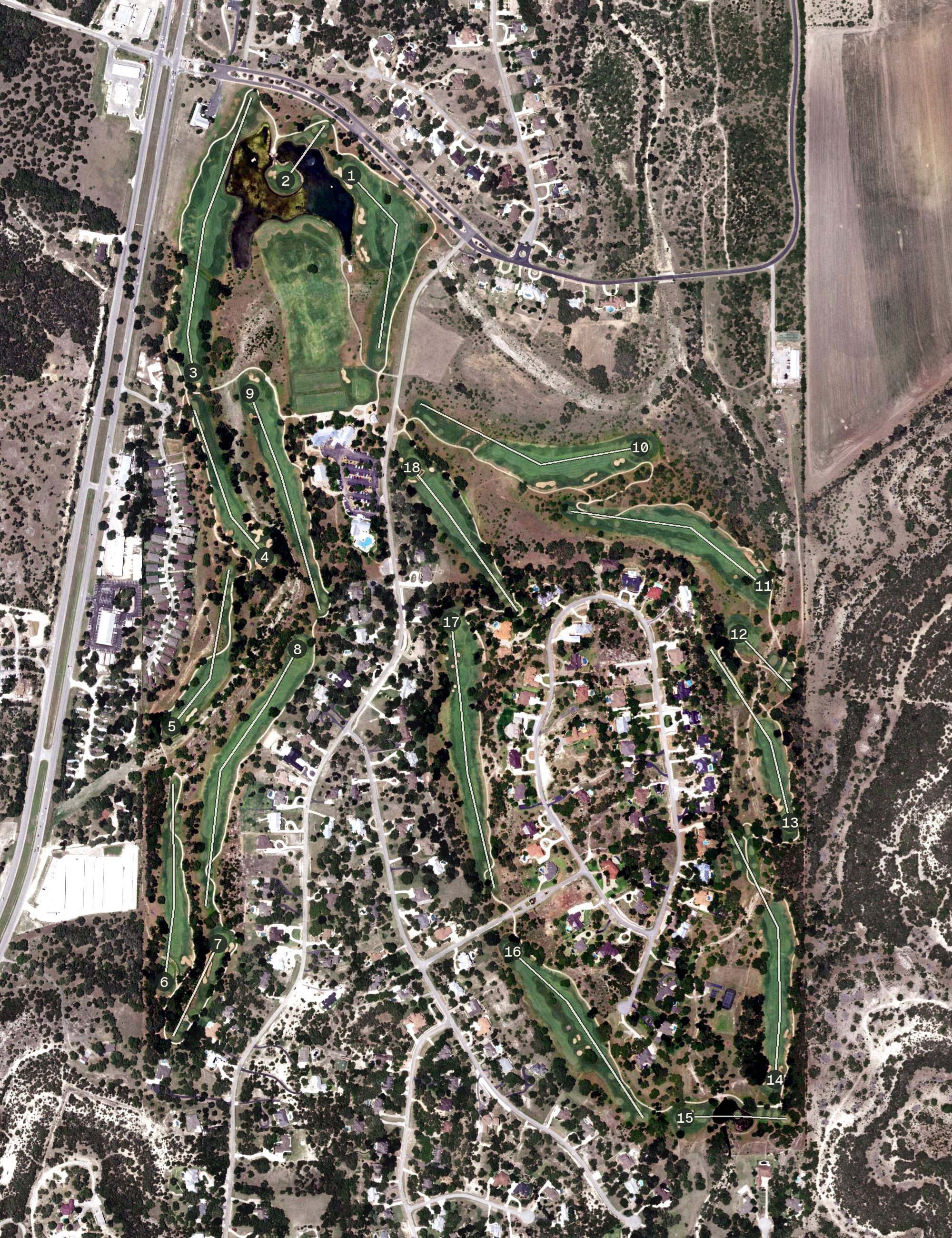 Aerial view of River Crossing Club, TX