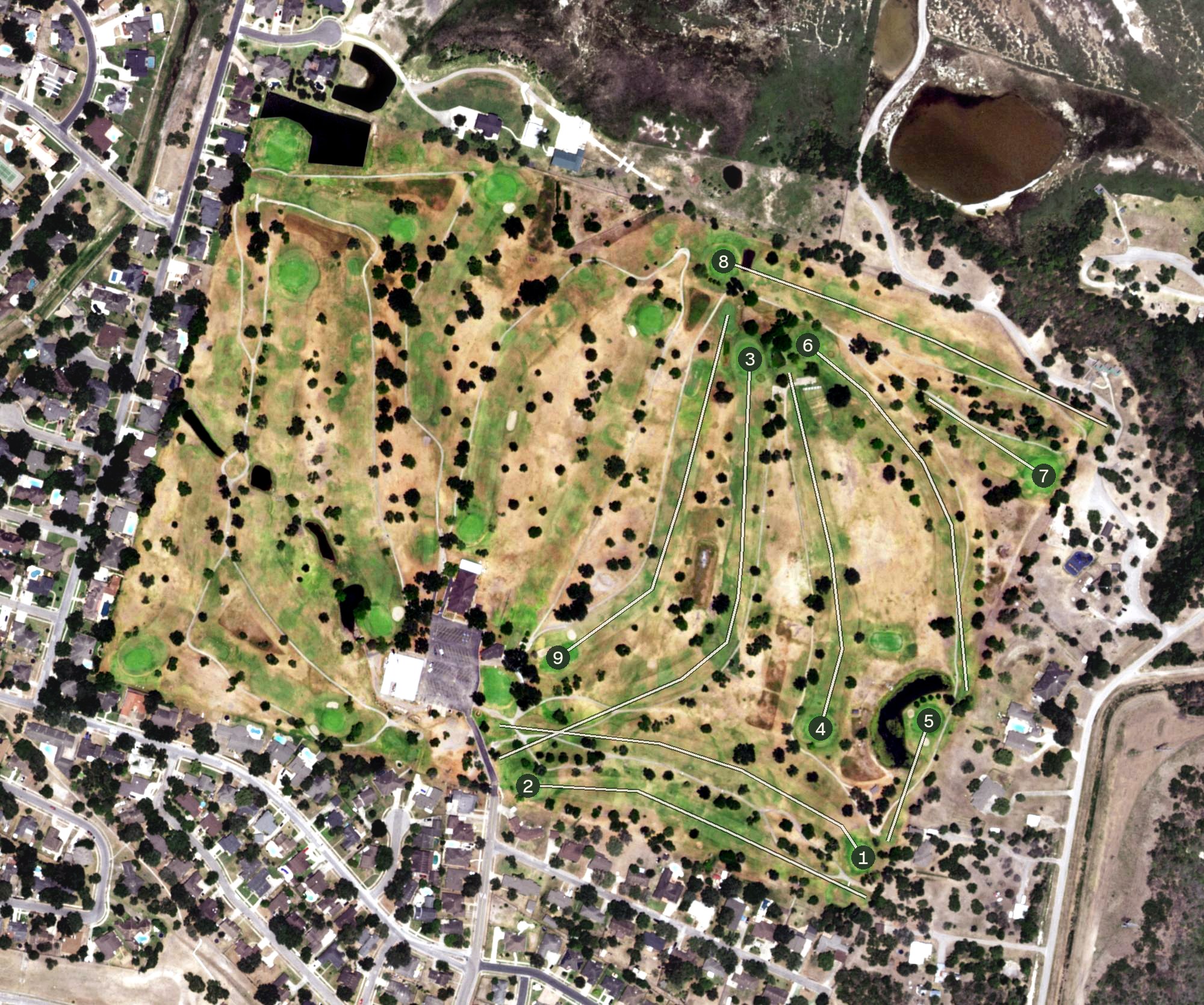 Aerial view of River Hills Country Club, TX
